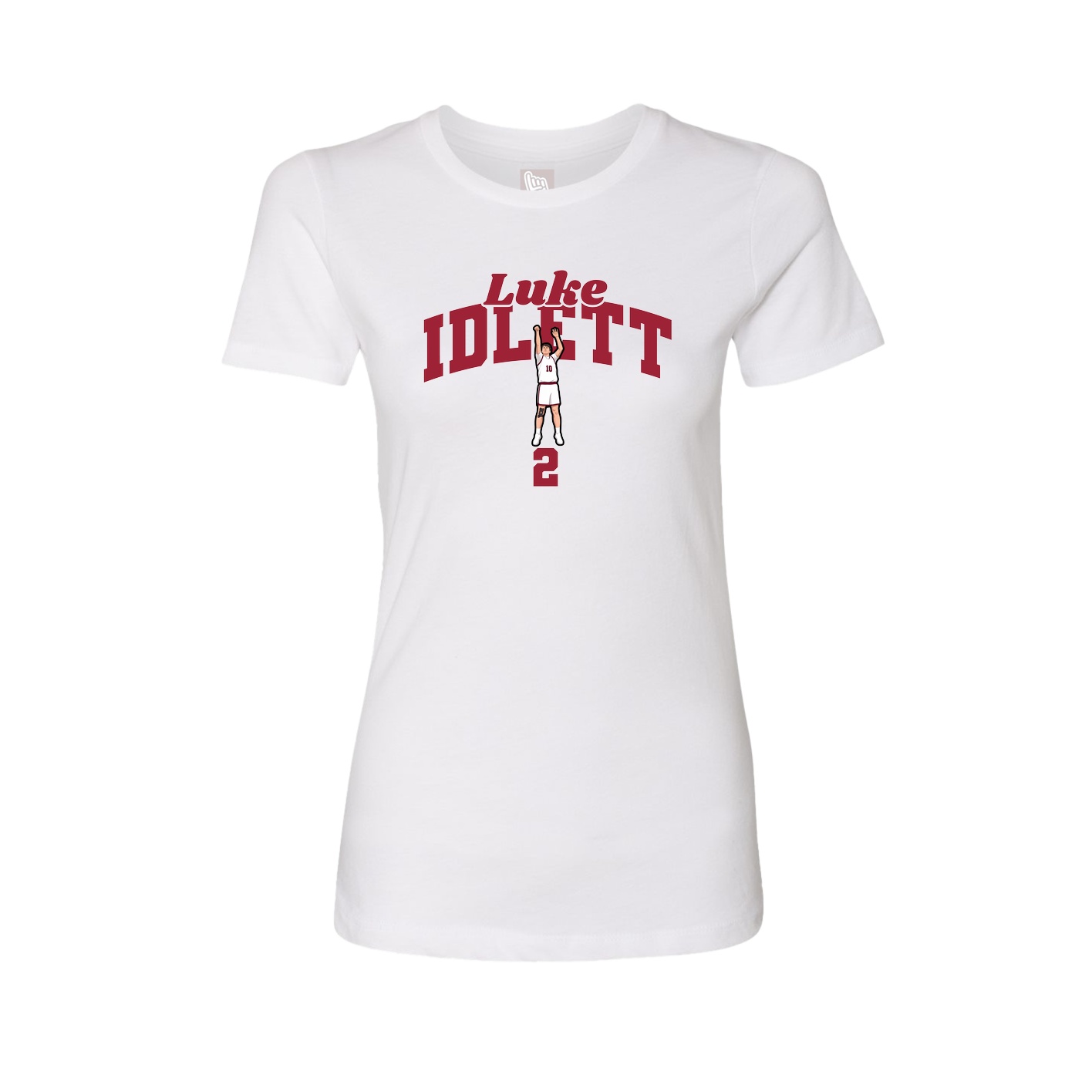 Fitted Women's Tee — Signature Arch in White