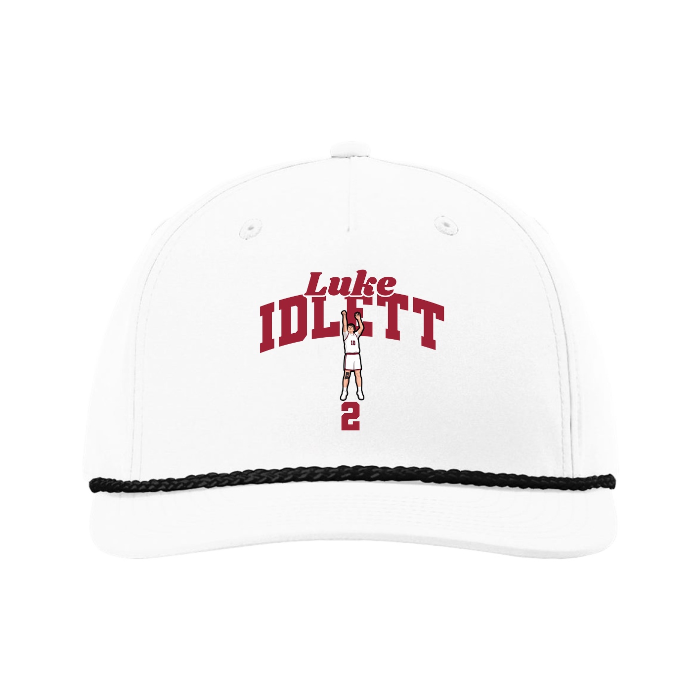 Five-Panel Classic Rope Cap — Signature Arch in White