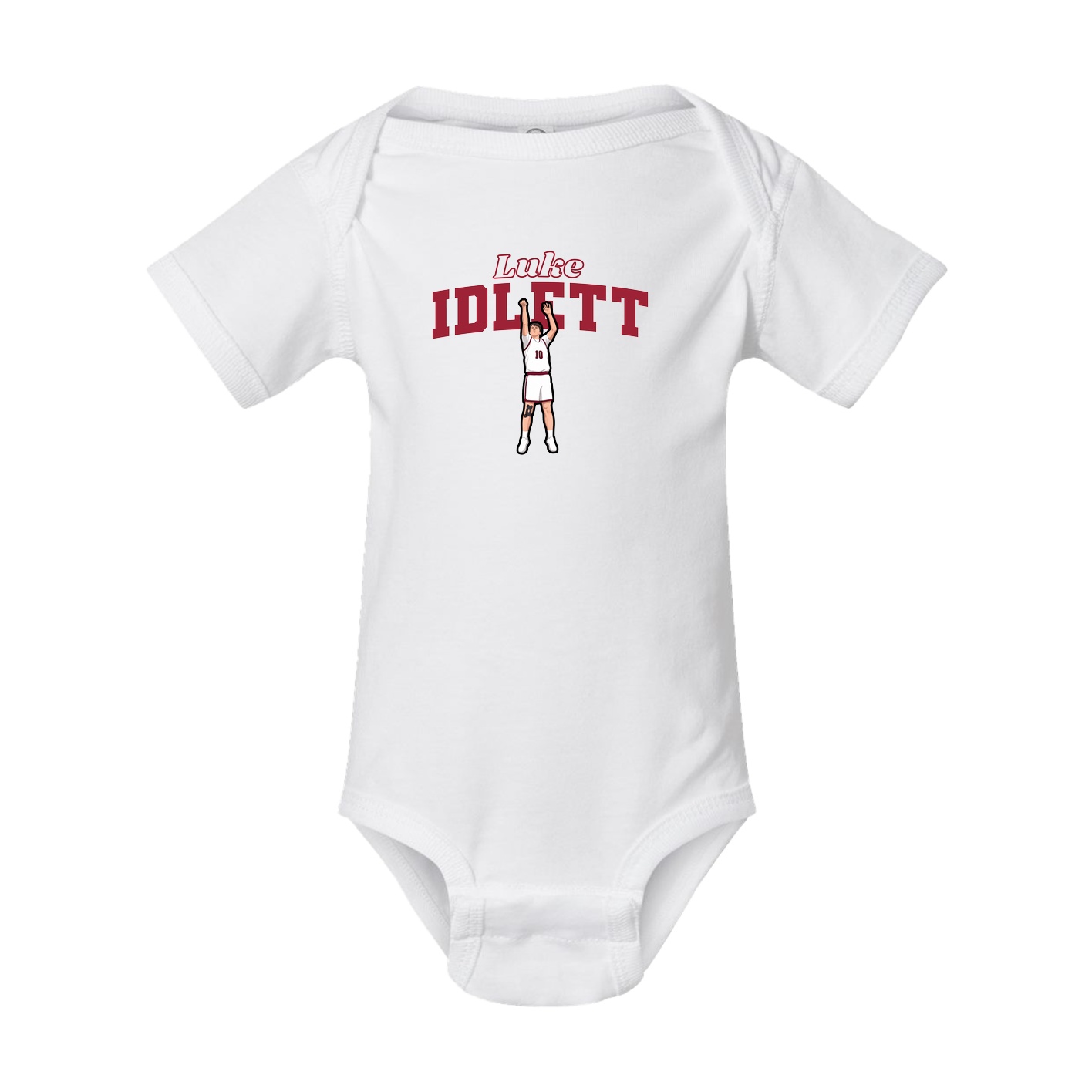Baby Onesie — Name Arch in White