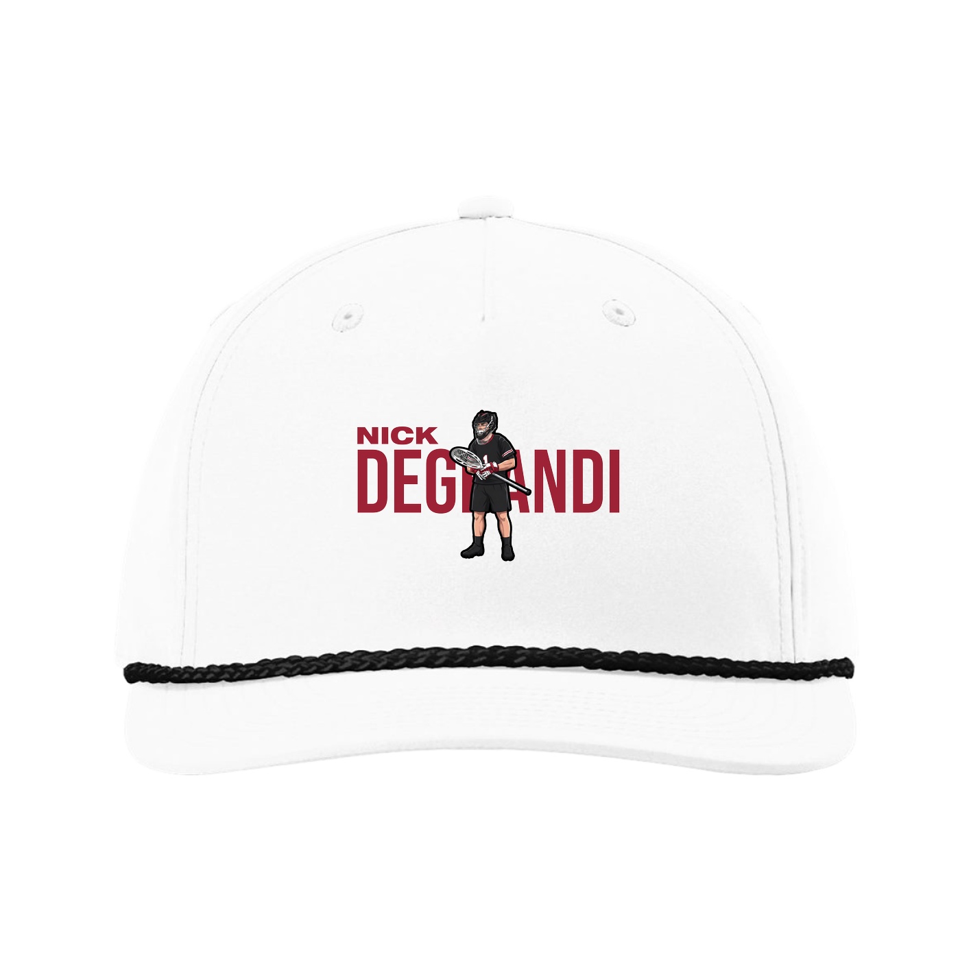 Five-Panel Classic Rope Cap — Player Name in White