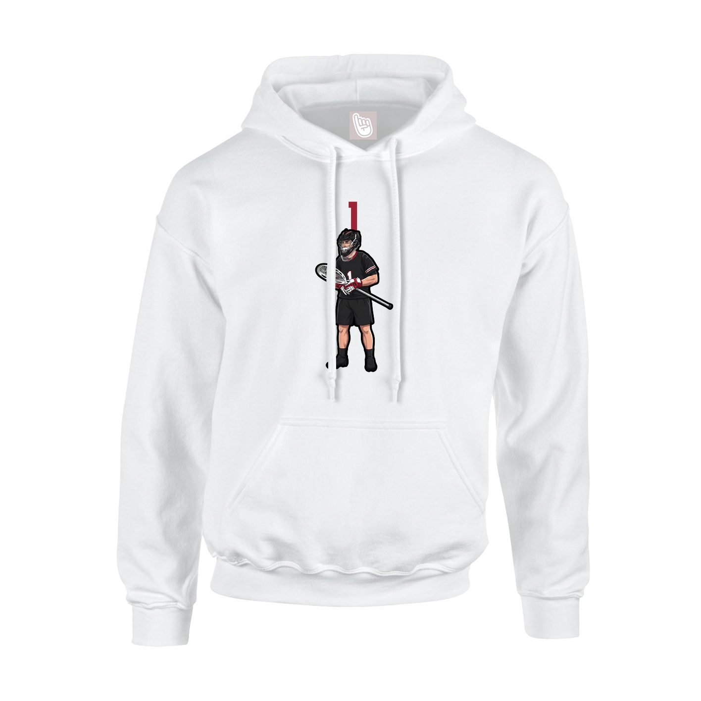 Youth Hoodie — Number Top in White