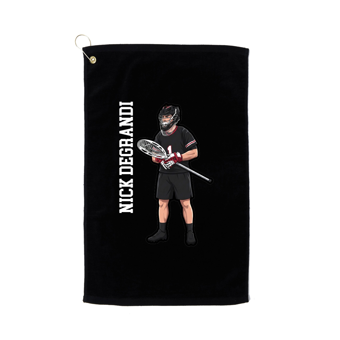 Golf Towel — Name Vertical in Black