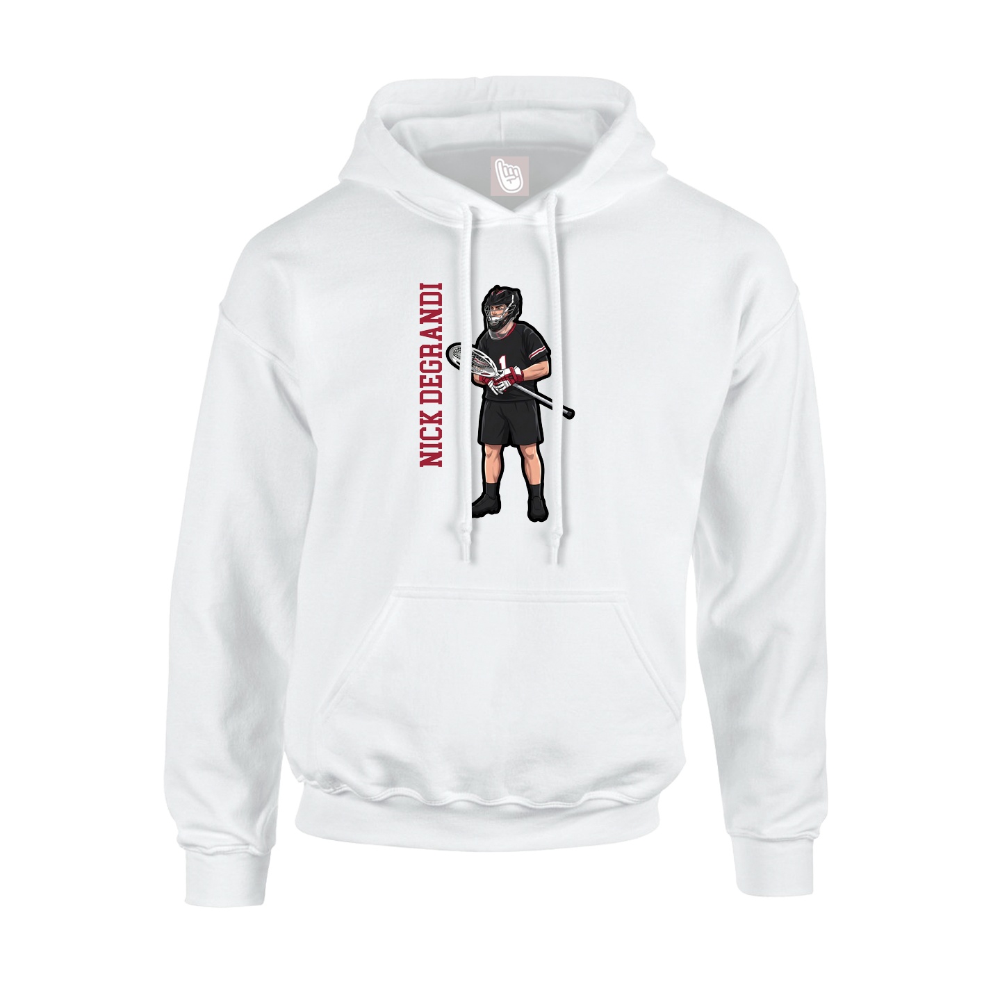 Youth Hoodie — Name Vertical in White