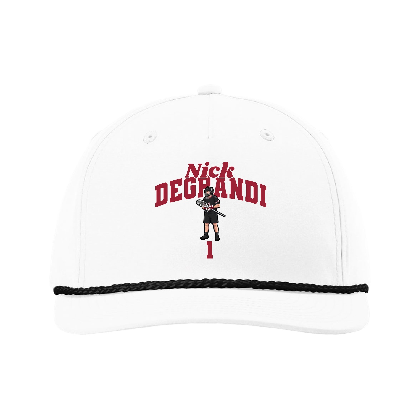 Five-Panel Classic Rope Cap — Signature Arch in White