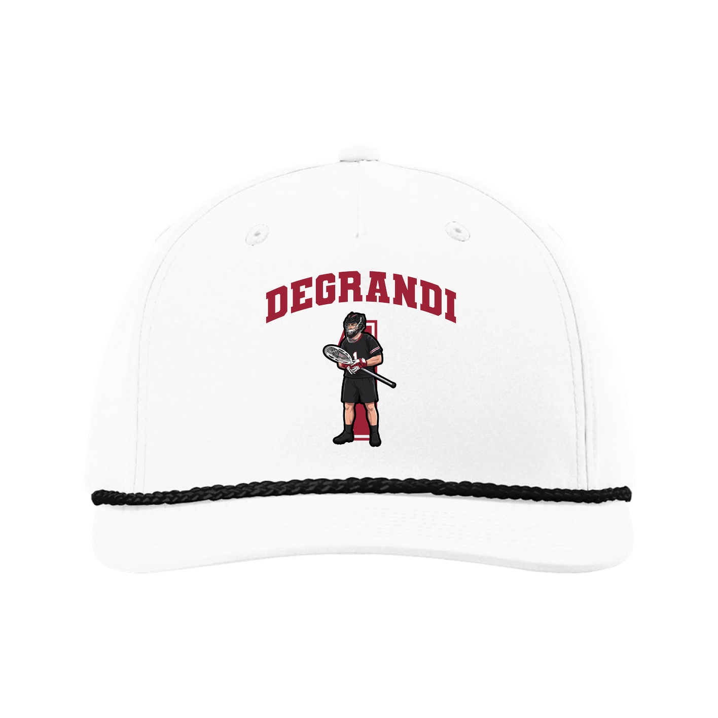 Five-Panel Classic Rope Cap — Number in White