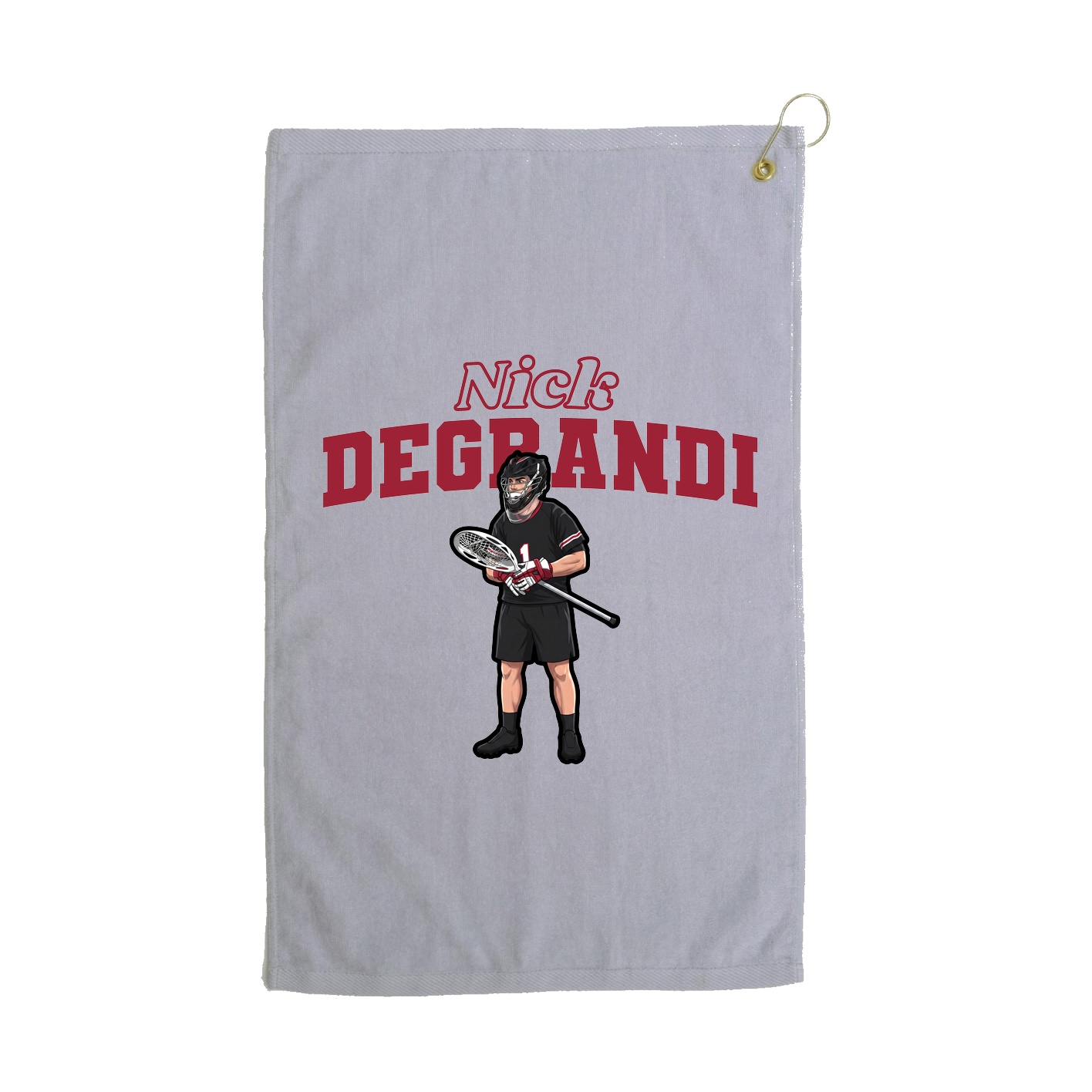 Golf Towel — Name Arch in Grey