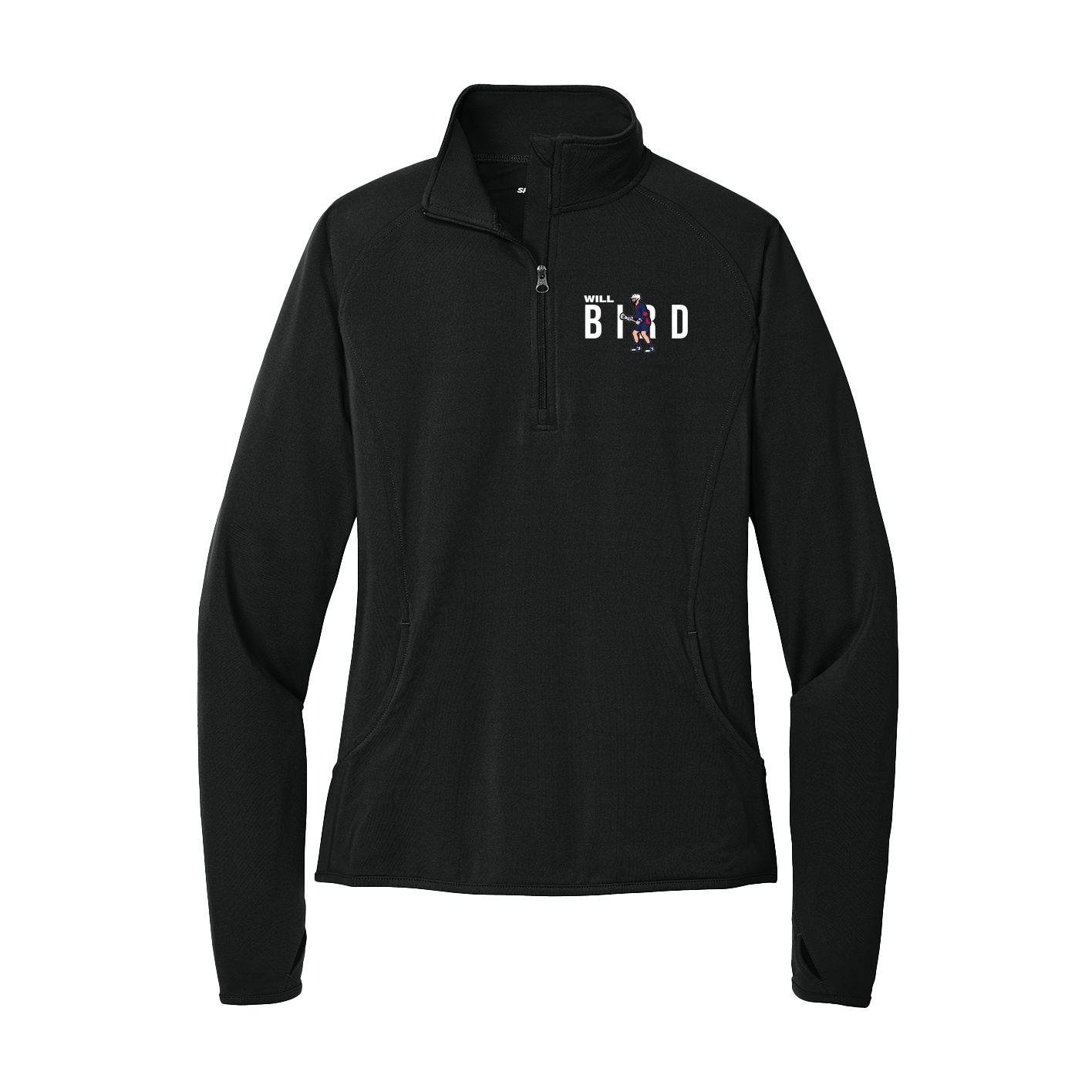 Women's Q-Zip Pullover — Player Name in Black