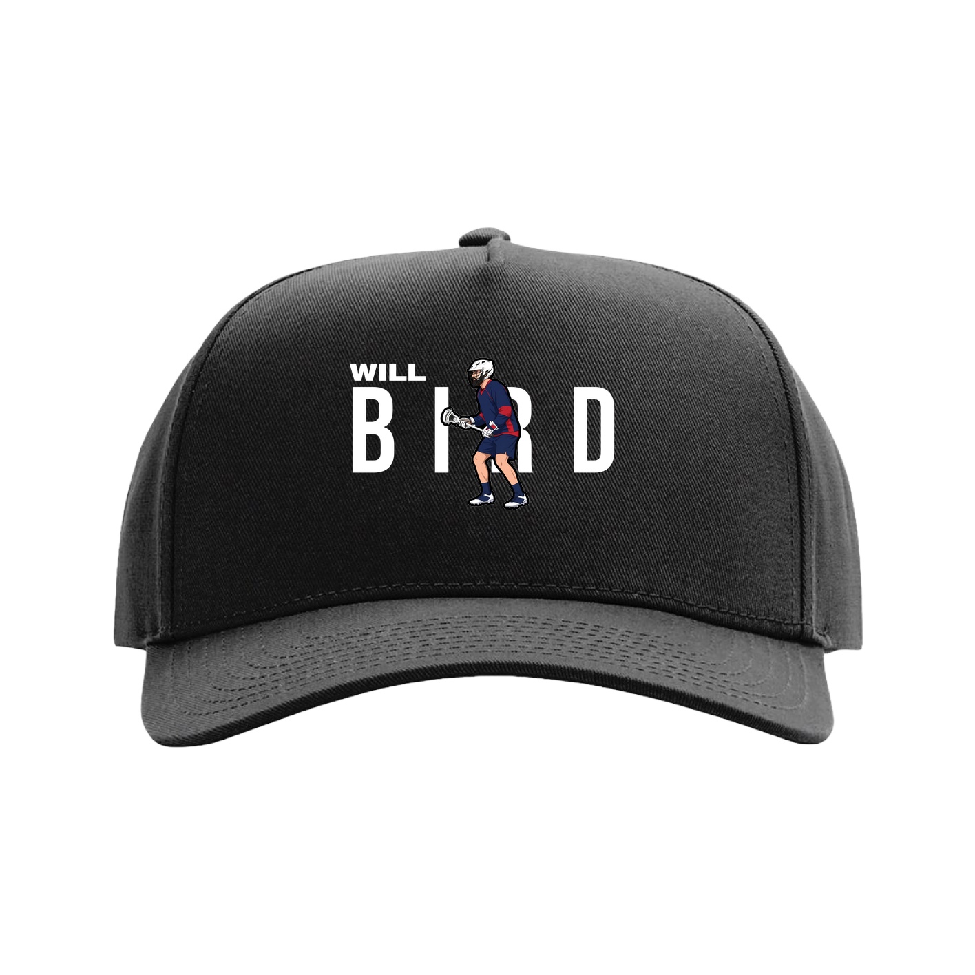 Full Fabric Five-Panel Champ Cap — Player Name in Black
