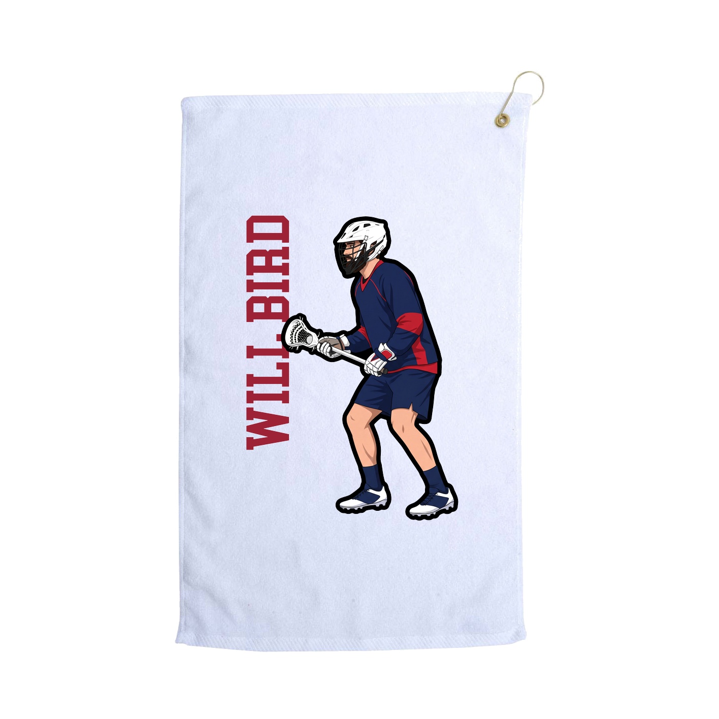 Golf Towel — Name Vertical in White