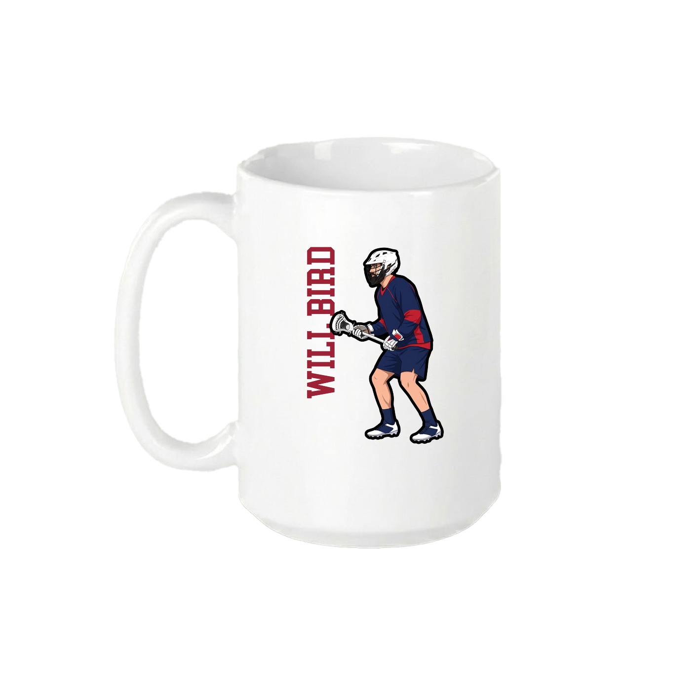15oz Coffee Mug — Name Vertical in White