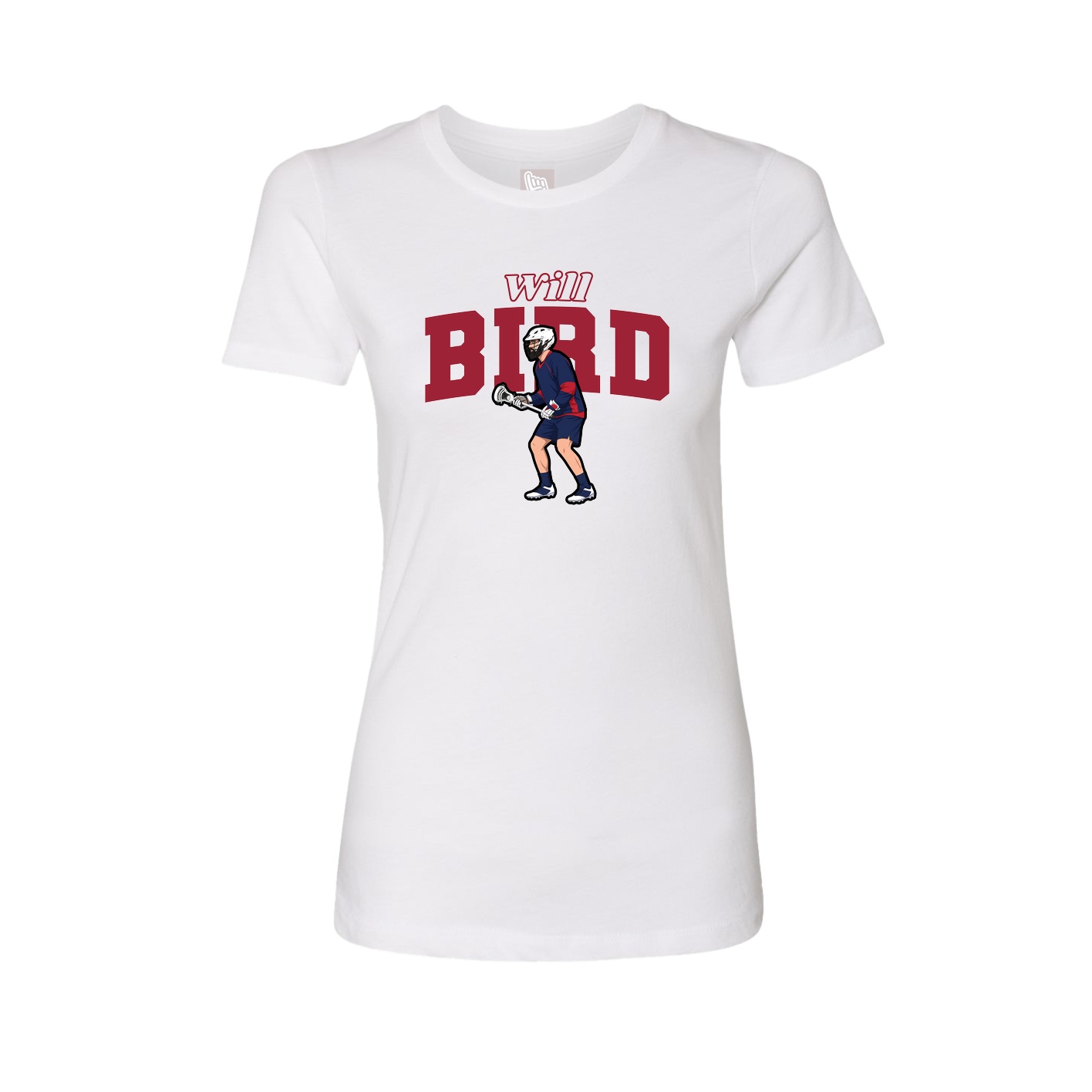 Fitted Women's Tee — Name Arch in White