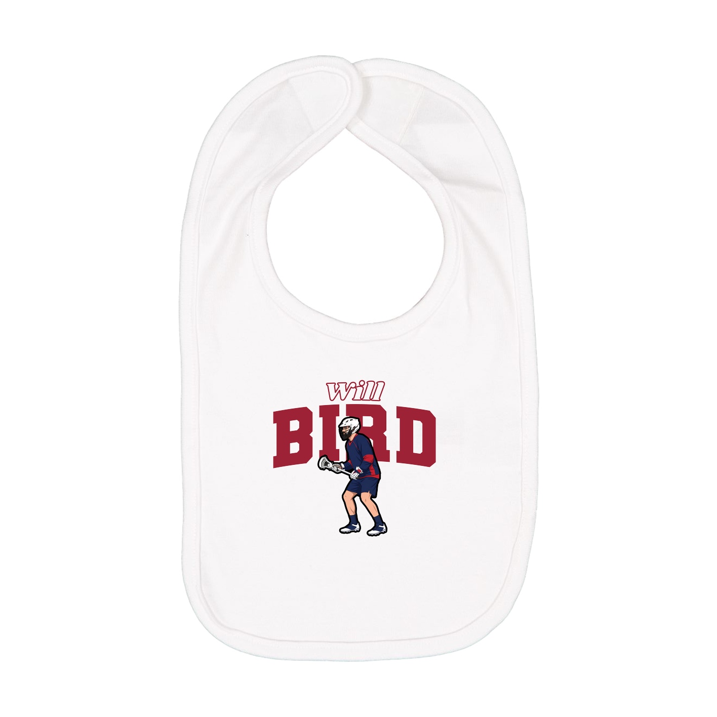 Infant Bib — Name Arch in White