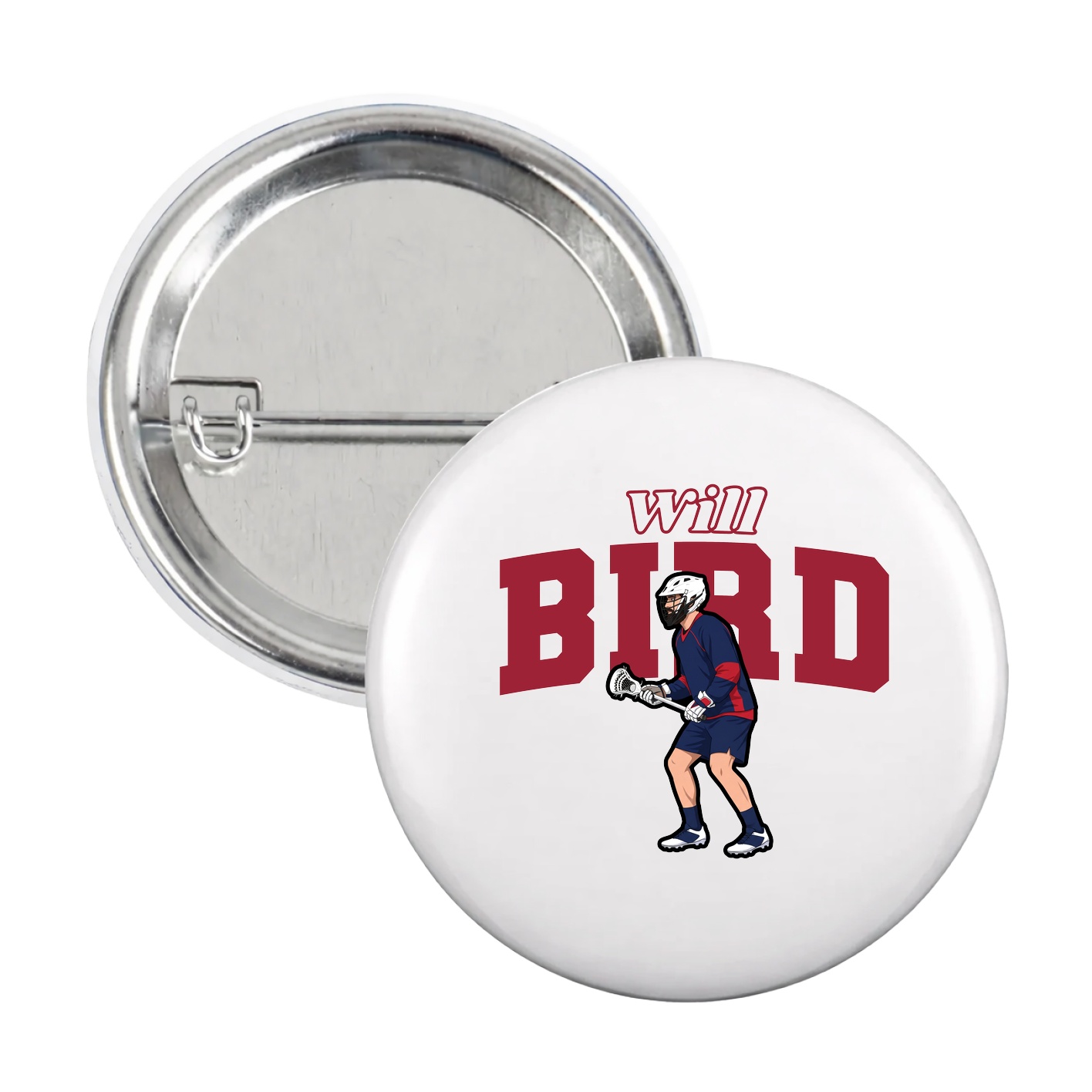 Game Day Button — Name Arch in White