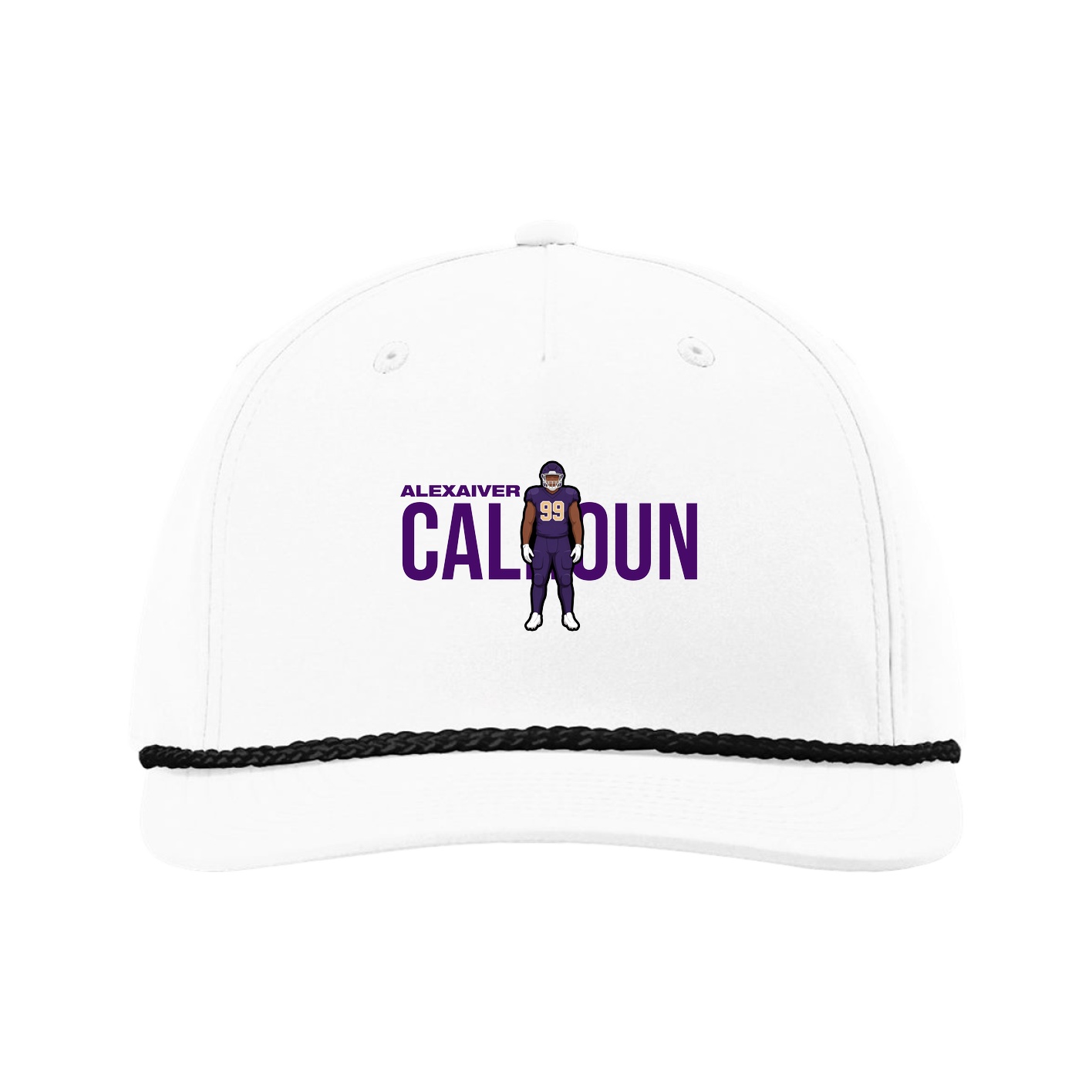 Five-Panel Classic Rope Cap — Player Name in White