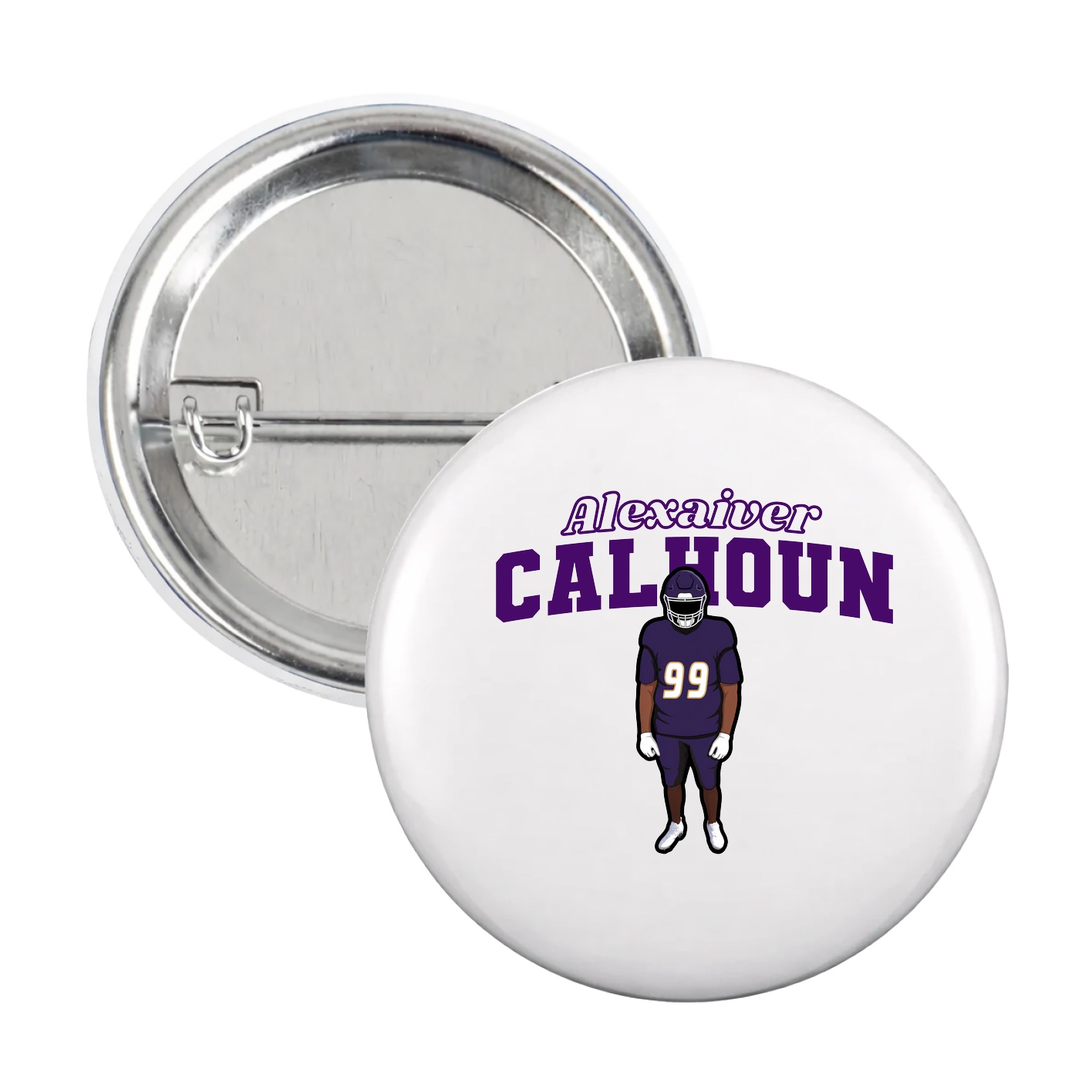 Game Day Button — Name Arch in White