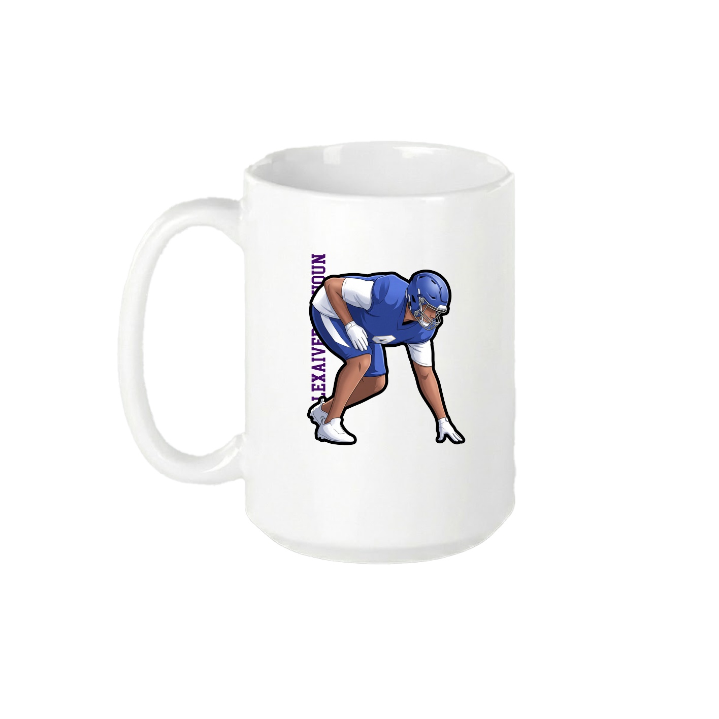 15oz Coffee Mug — Name Vertical in White