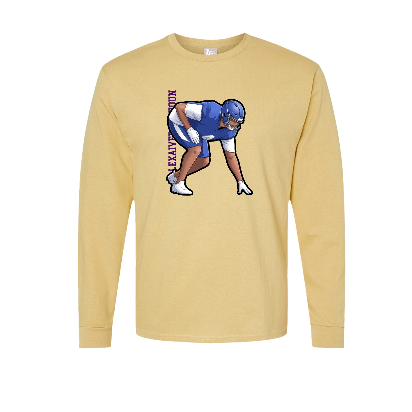Long Sleeve Tee — Name Vertical in Vegas Gold