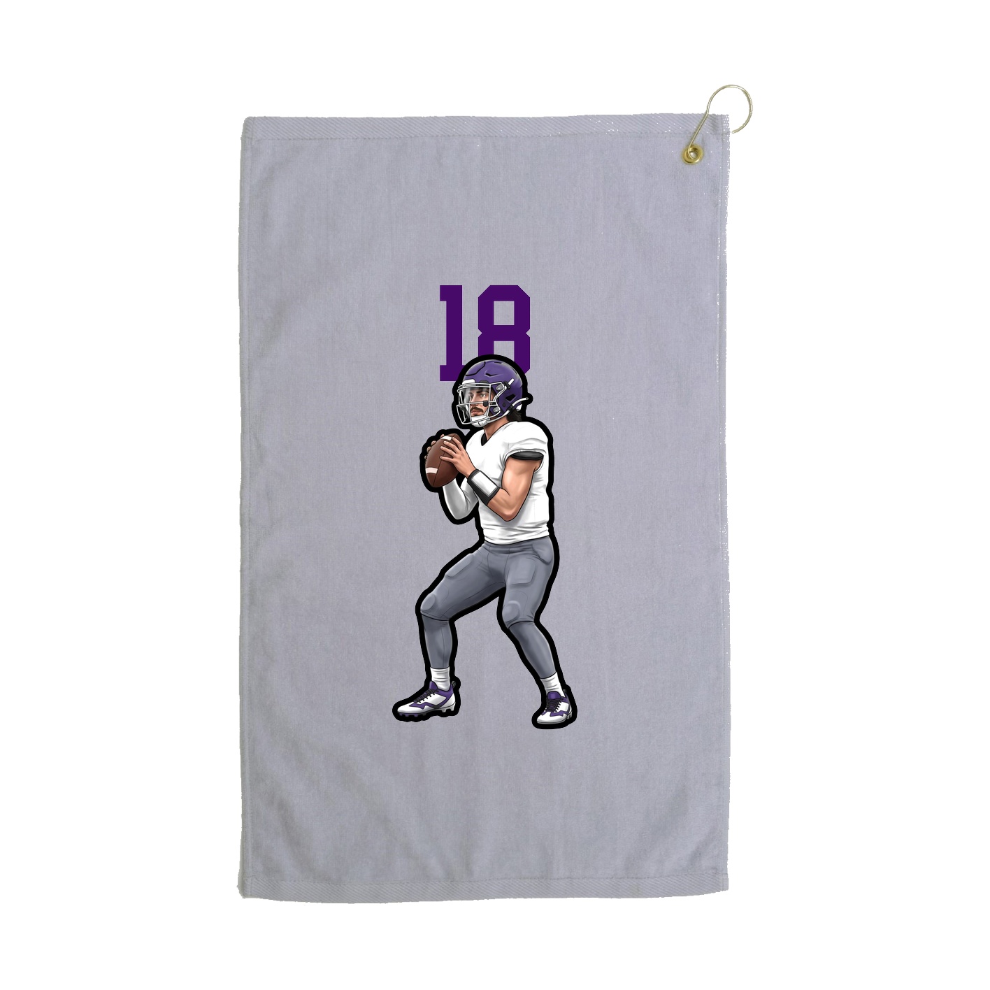 Golf Towel — Number Top in Grey
