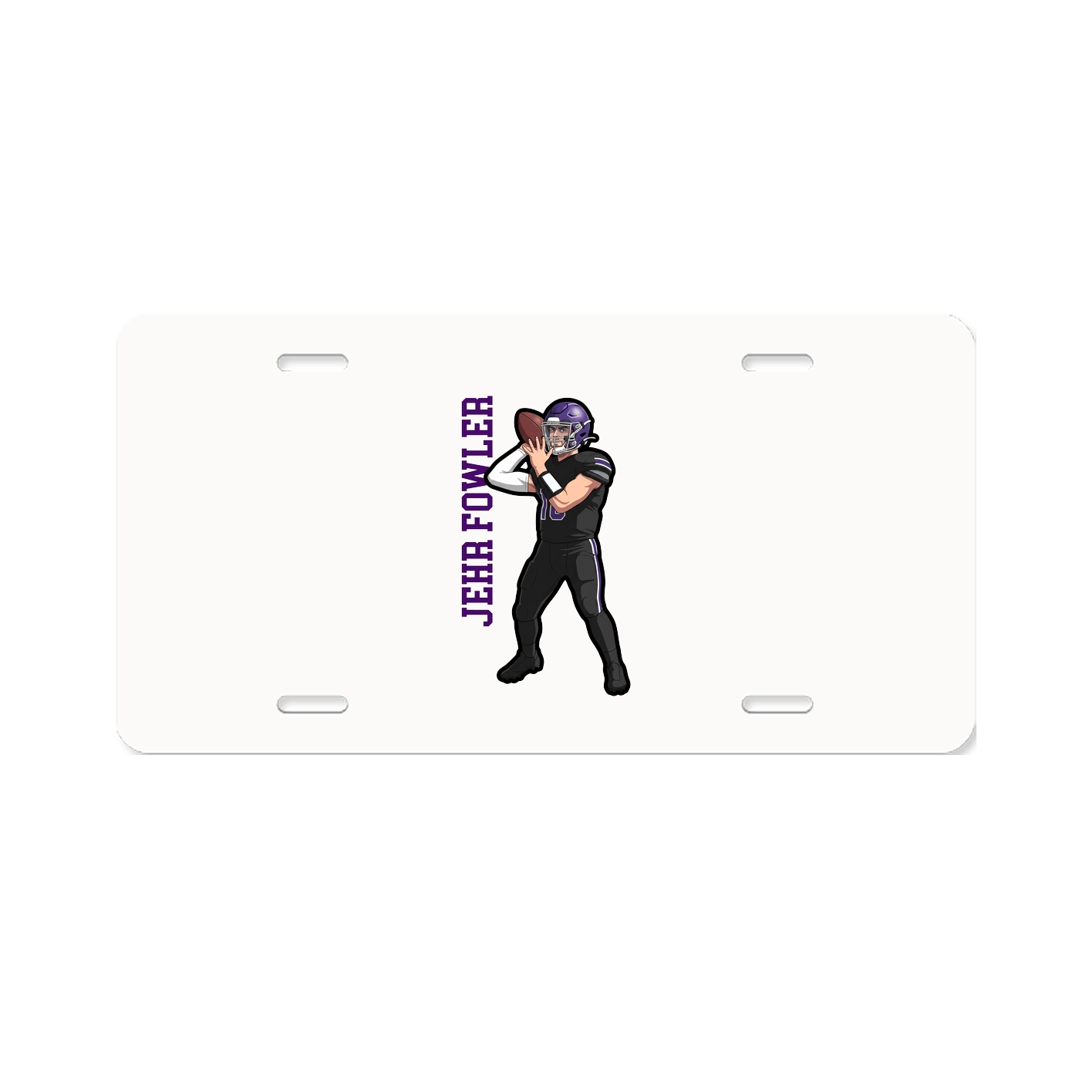 License Plate — Name Vertical in Classic