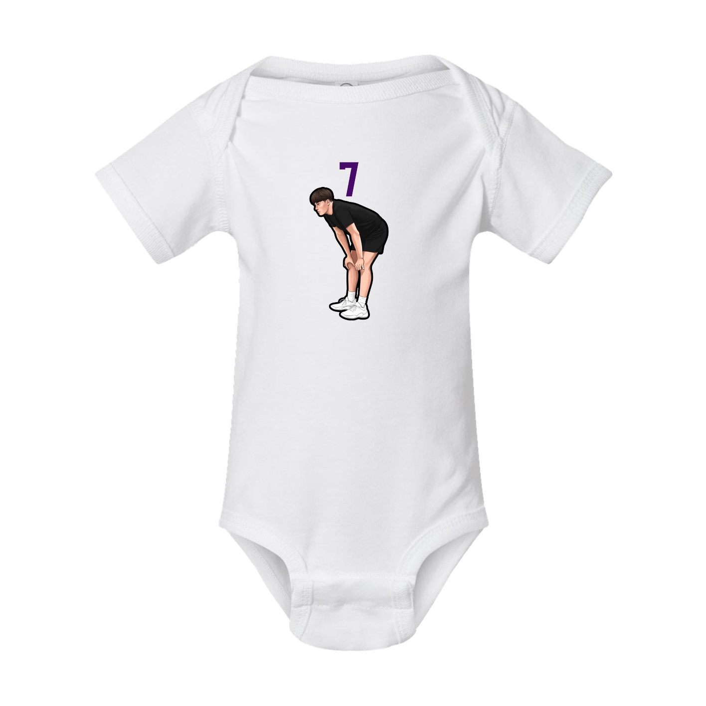 Baby Onesie — Number Top in White