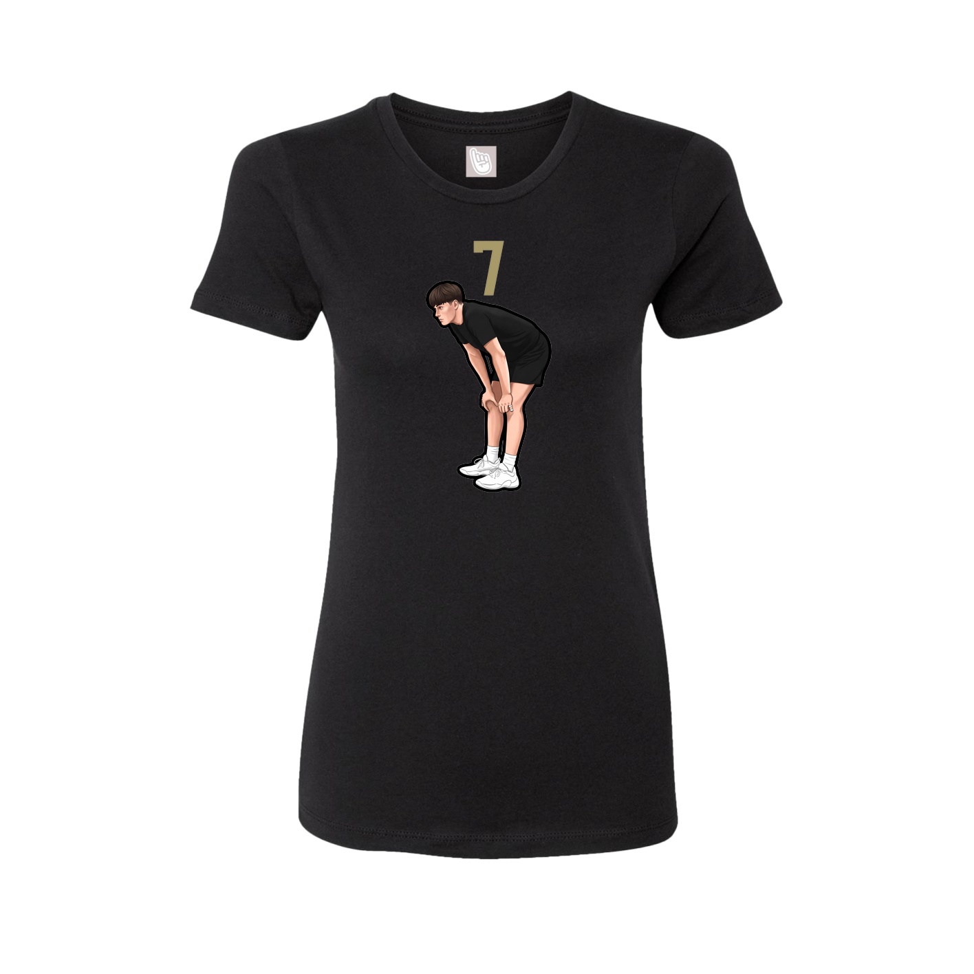 Fitted Women's Tee — Number Top in Black