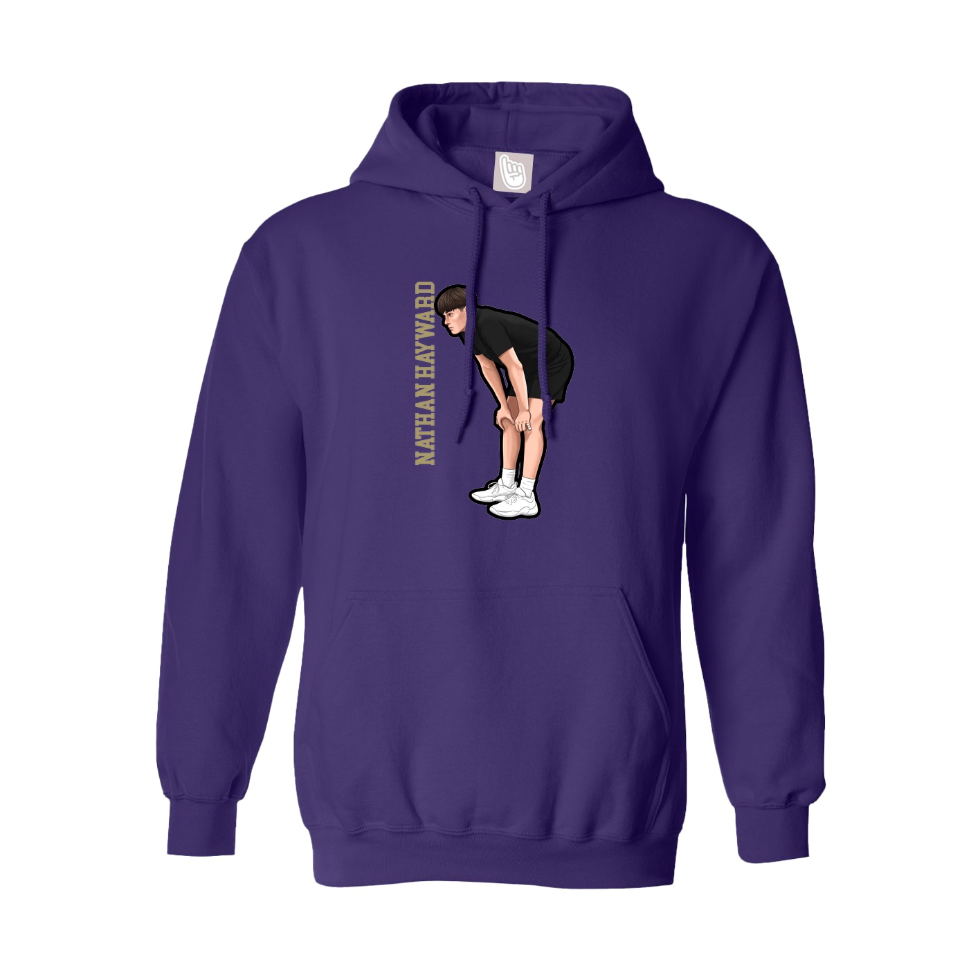 Hoodie — Name Vertical in Purple