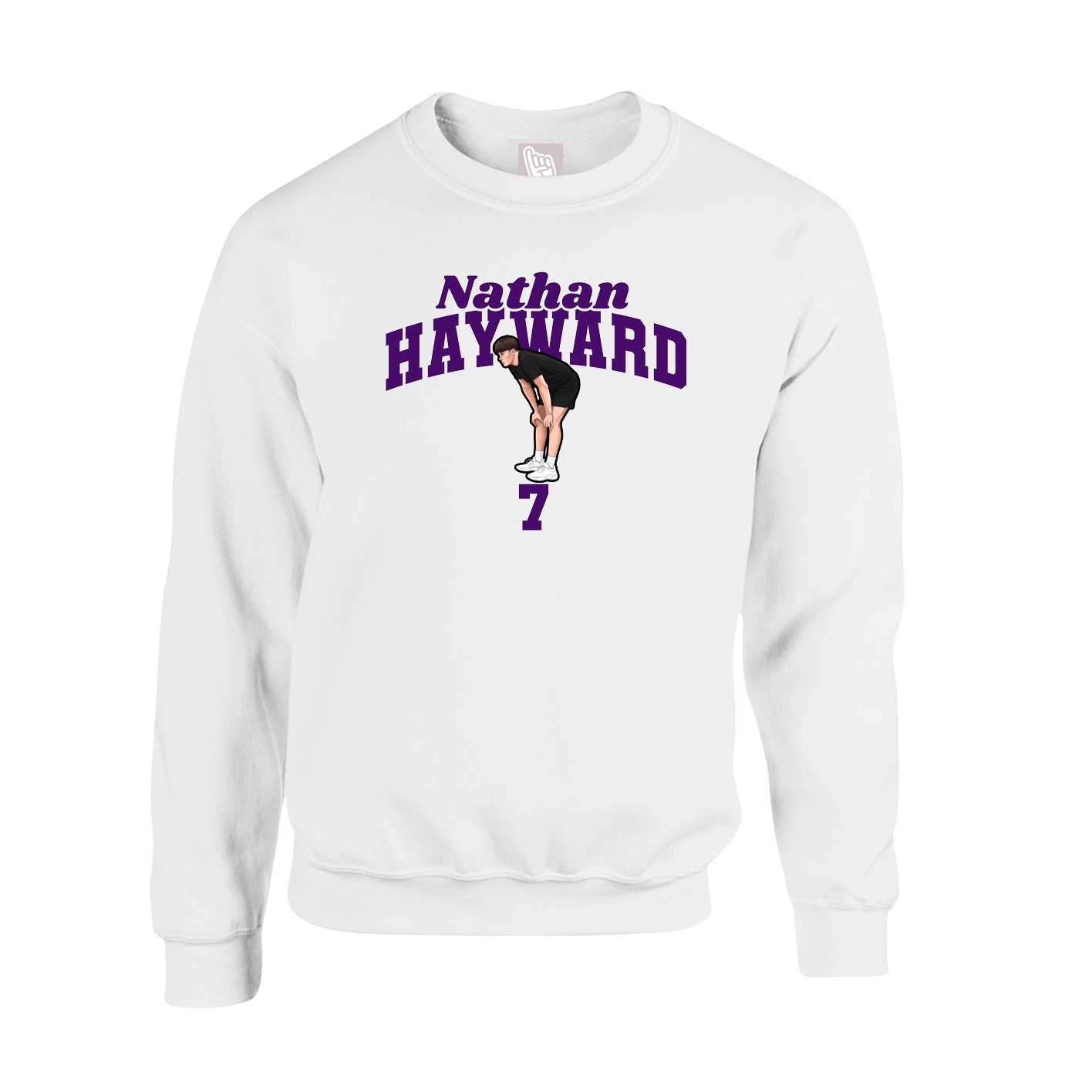 Fleece Crew — Signature Arch in White