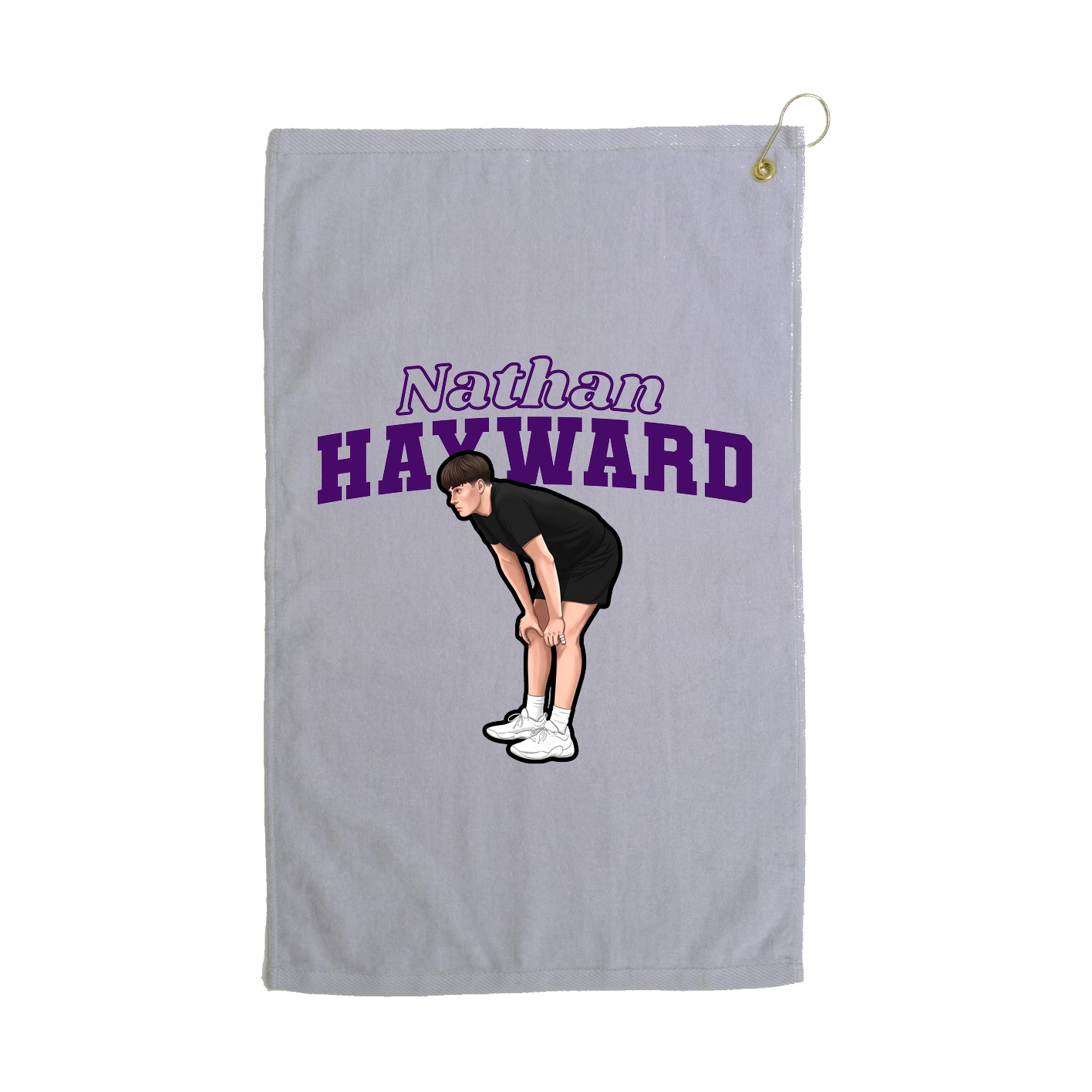 Golf Towel — Name Arch in Grey