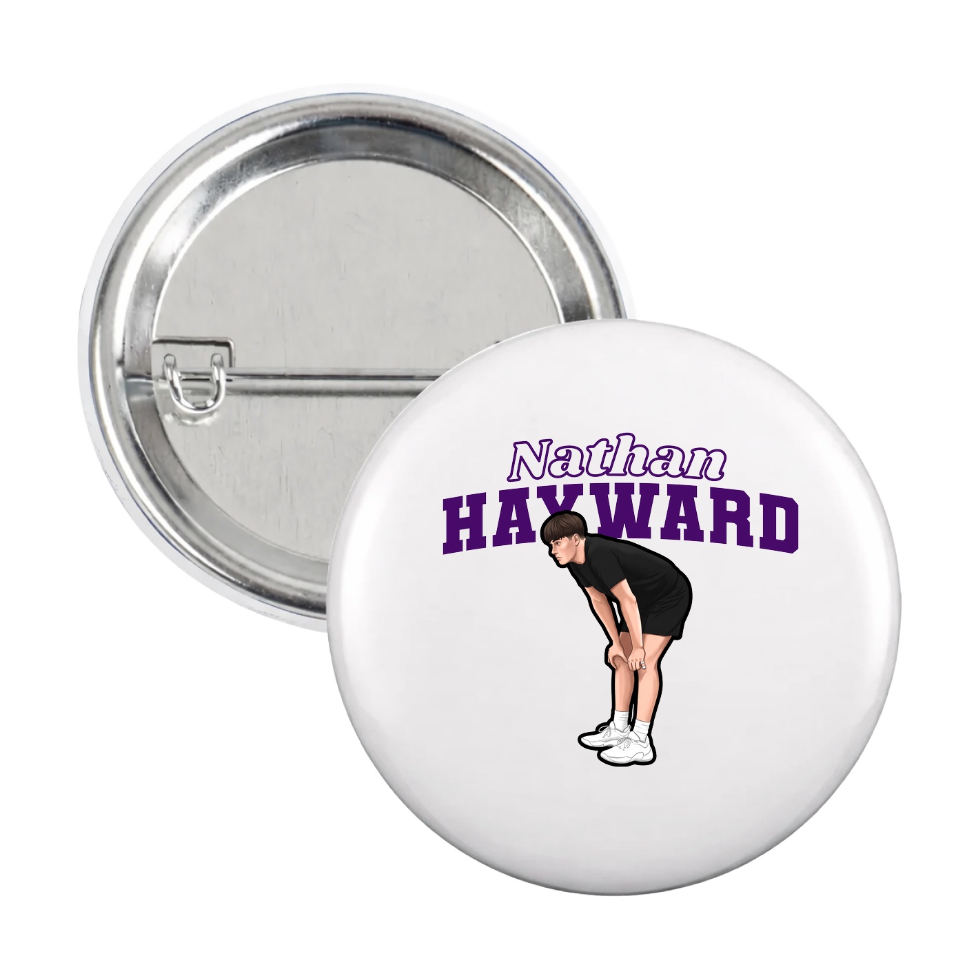 Game Day Button — Name Arch in White