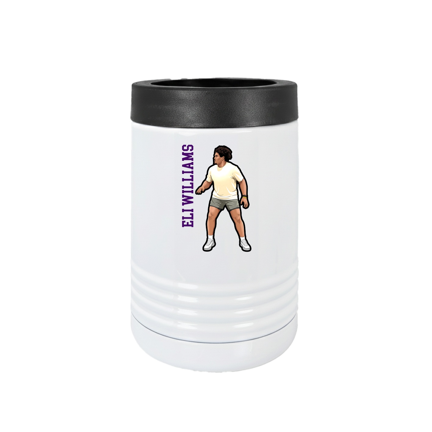 Beverage Holder — Name Vertical in White