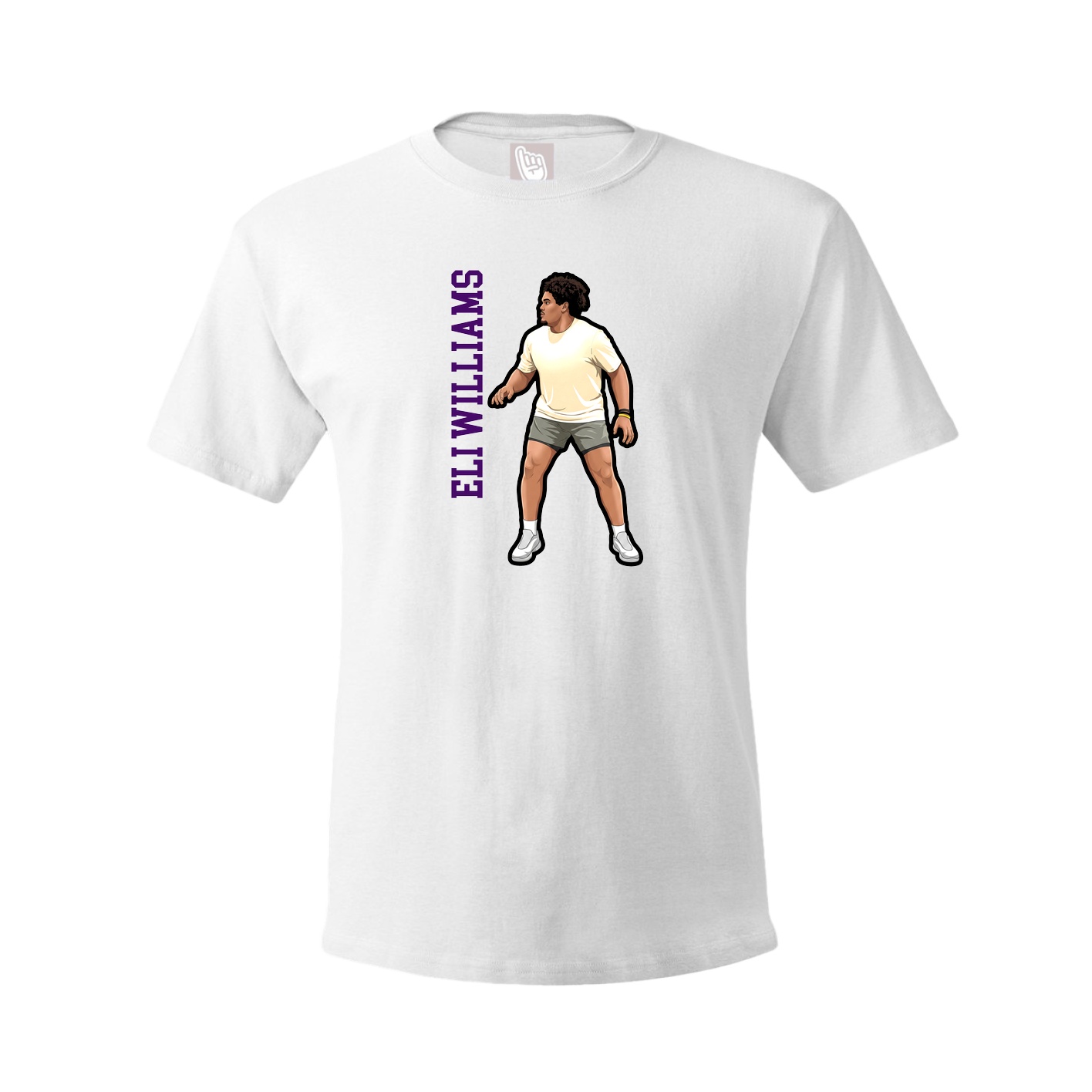 Youth Tee — Name Vertical in White