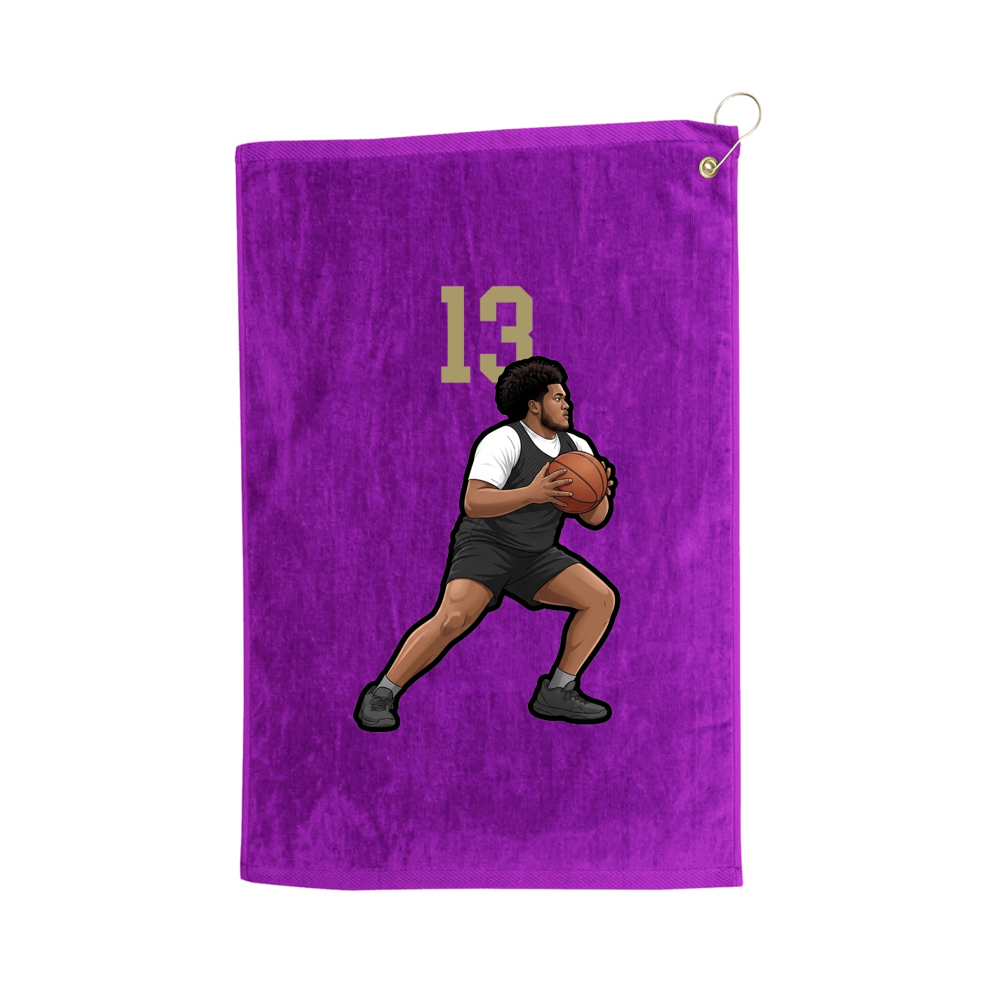 Golf Towel — Number Top in Purple