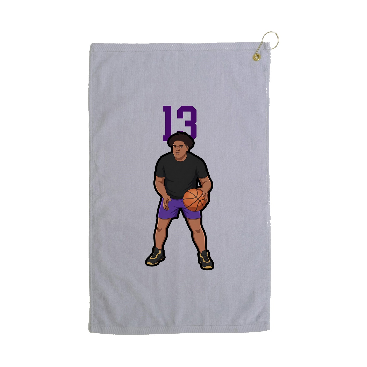 Golf Towel — Number Top in Grey