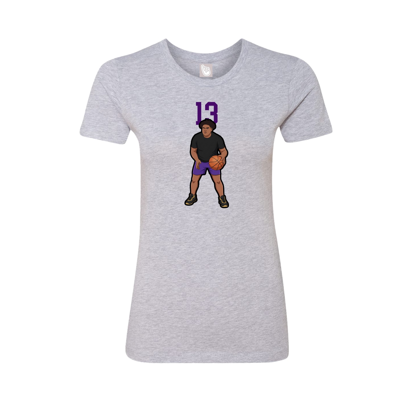 Fitted Women's Tee — Number Top in Grey