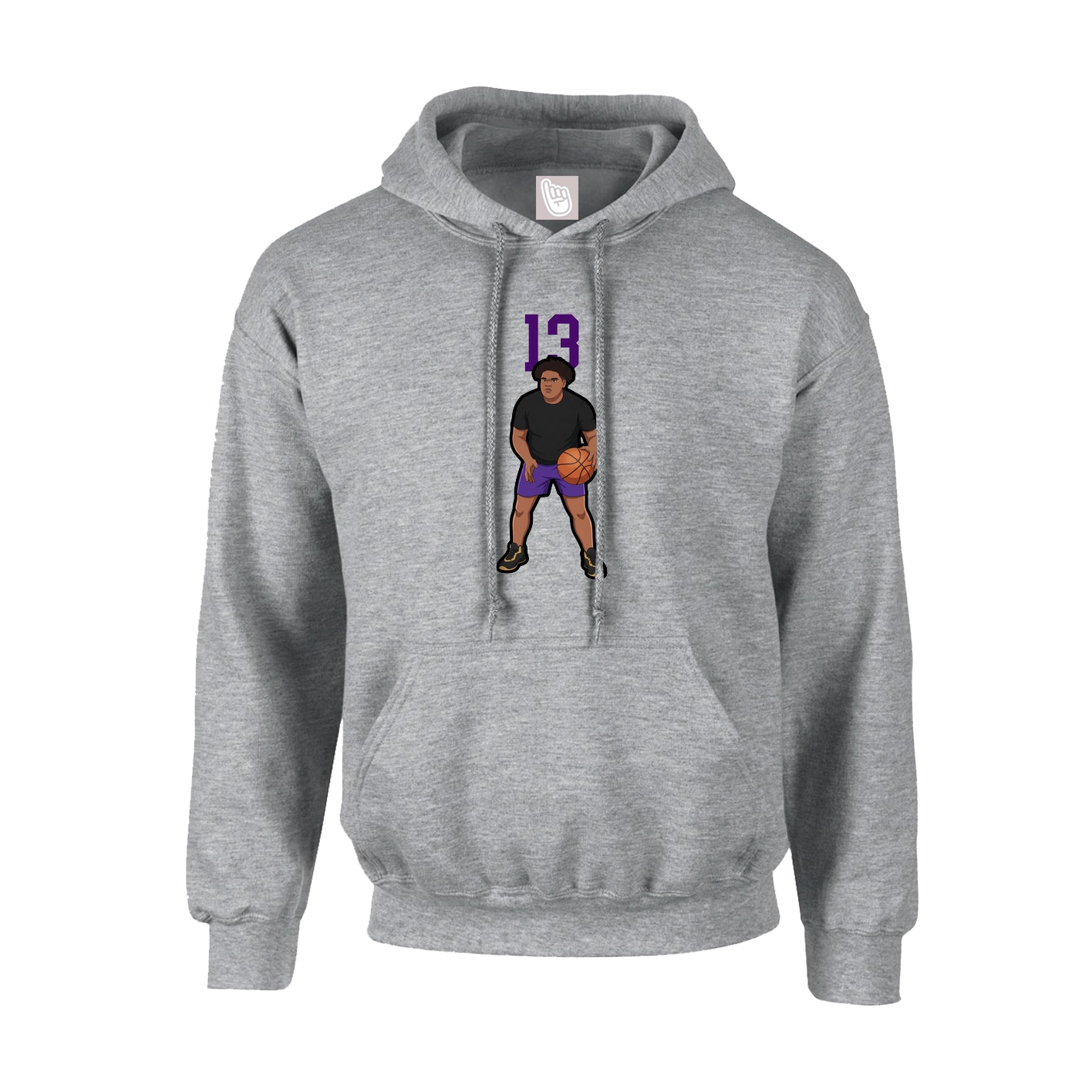 Hoodie — Number Top in Grey