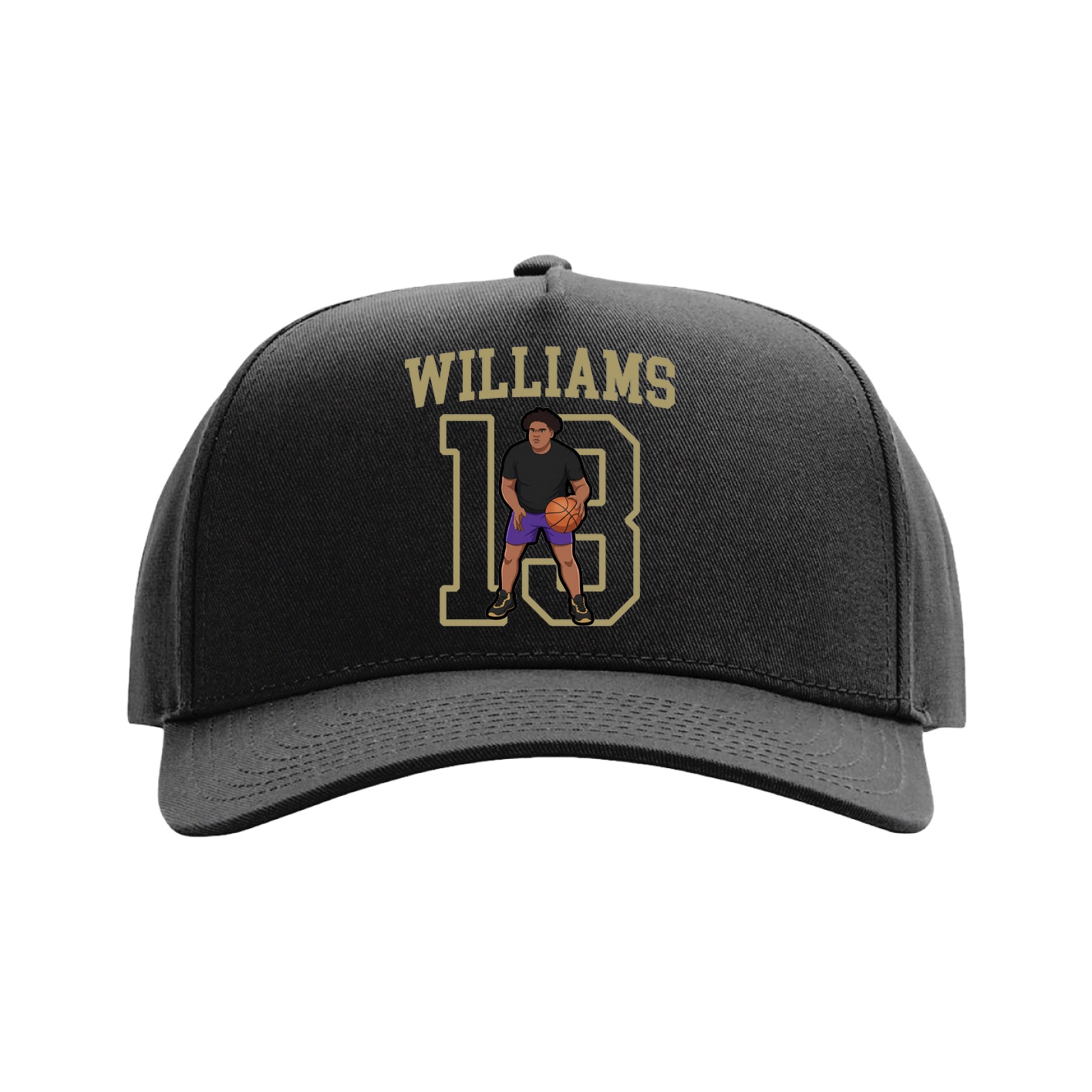 Full Fabric Five-Panel Champ Cap — Shirsey in Black