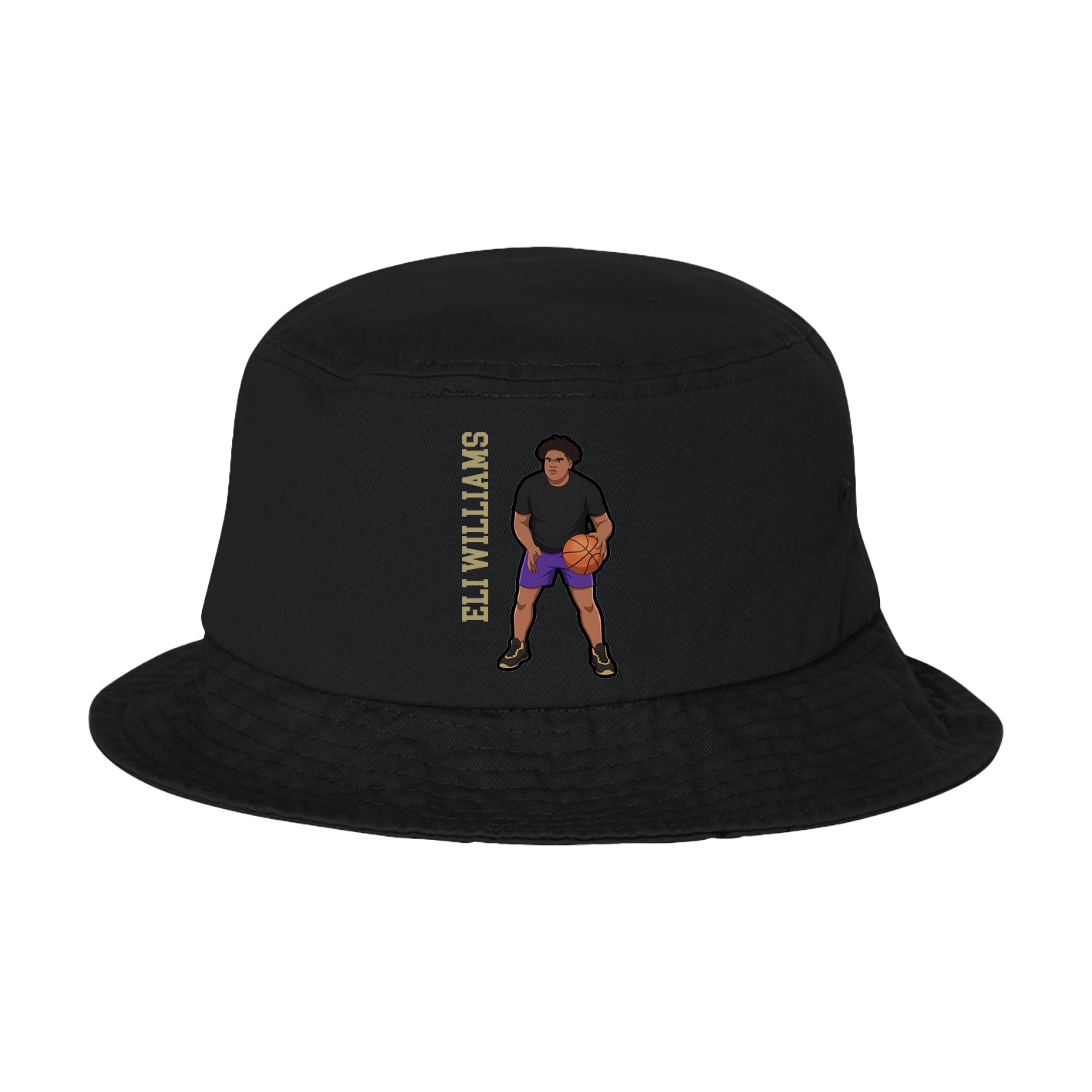 Bucket Cap — Name Vertical in Black