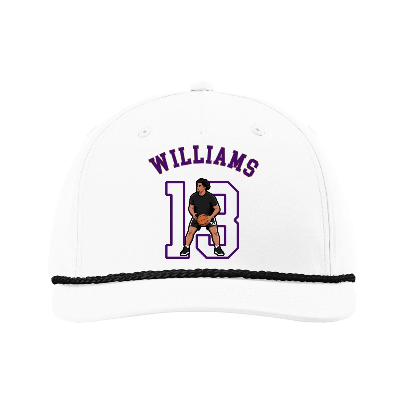 Five-Panel Classic Rope Cap — Shirsey Arch in White