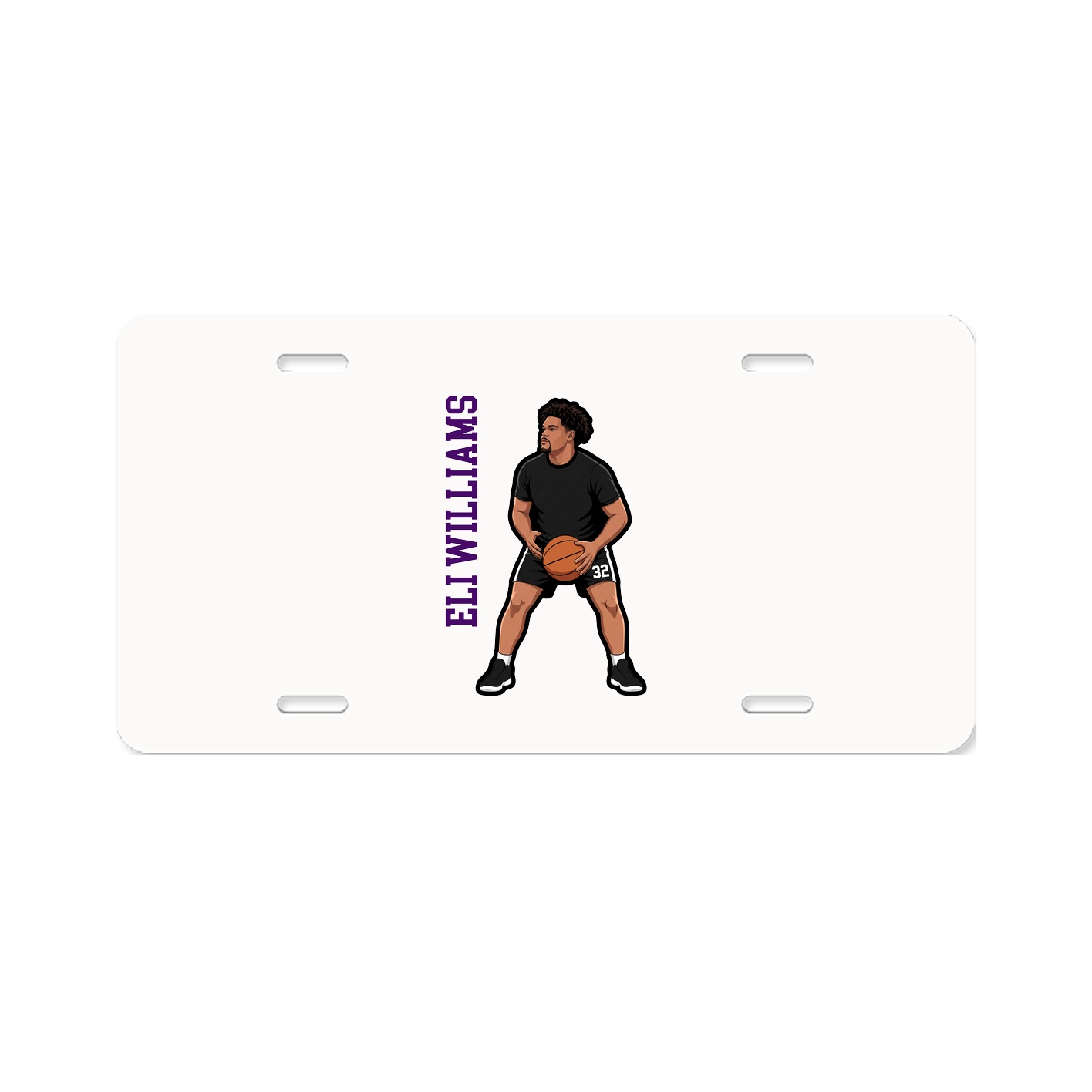 License Plate — Name Vertical in Classic