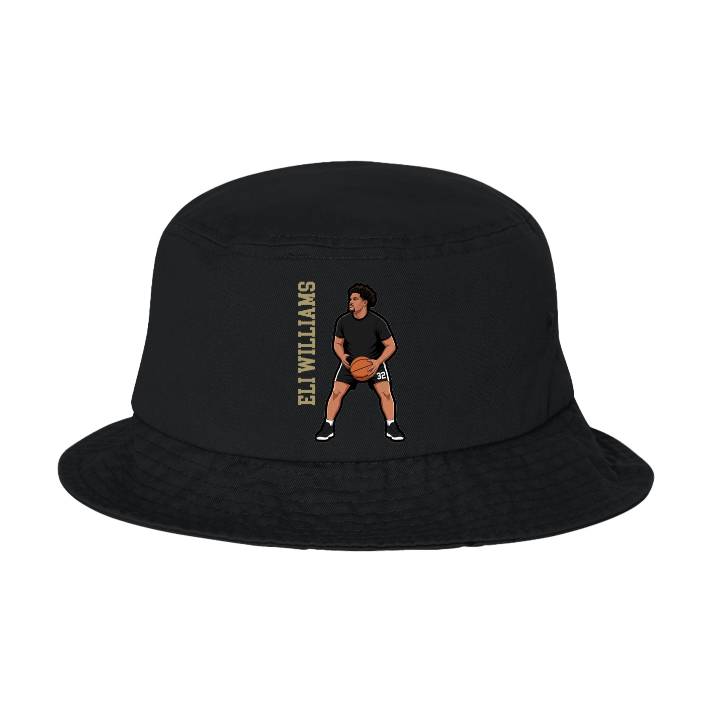 Bucket Cap — Name Vertical in Black