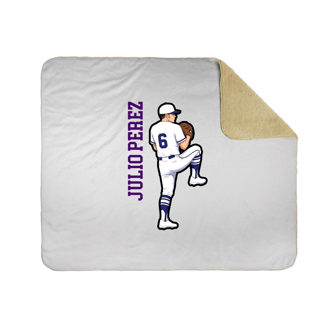 Throw Blanket — Name Vertical in White