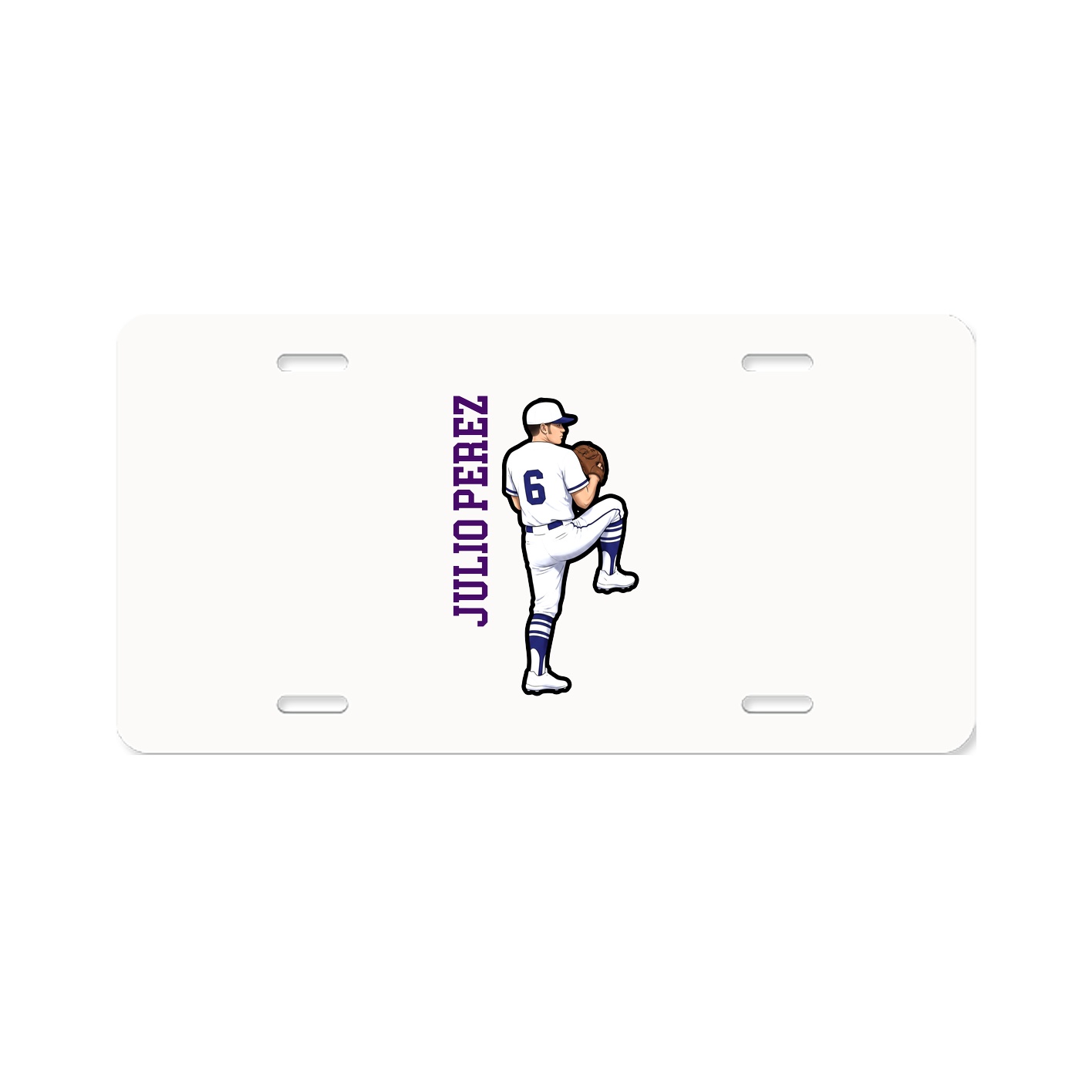 License Plate — Name Vertical in Classic