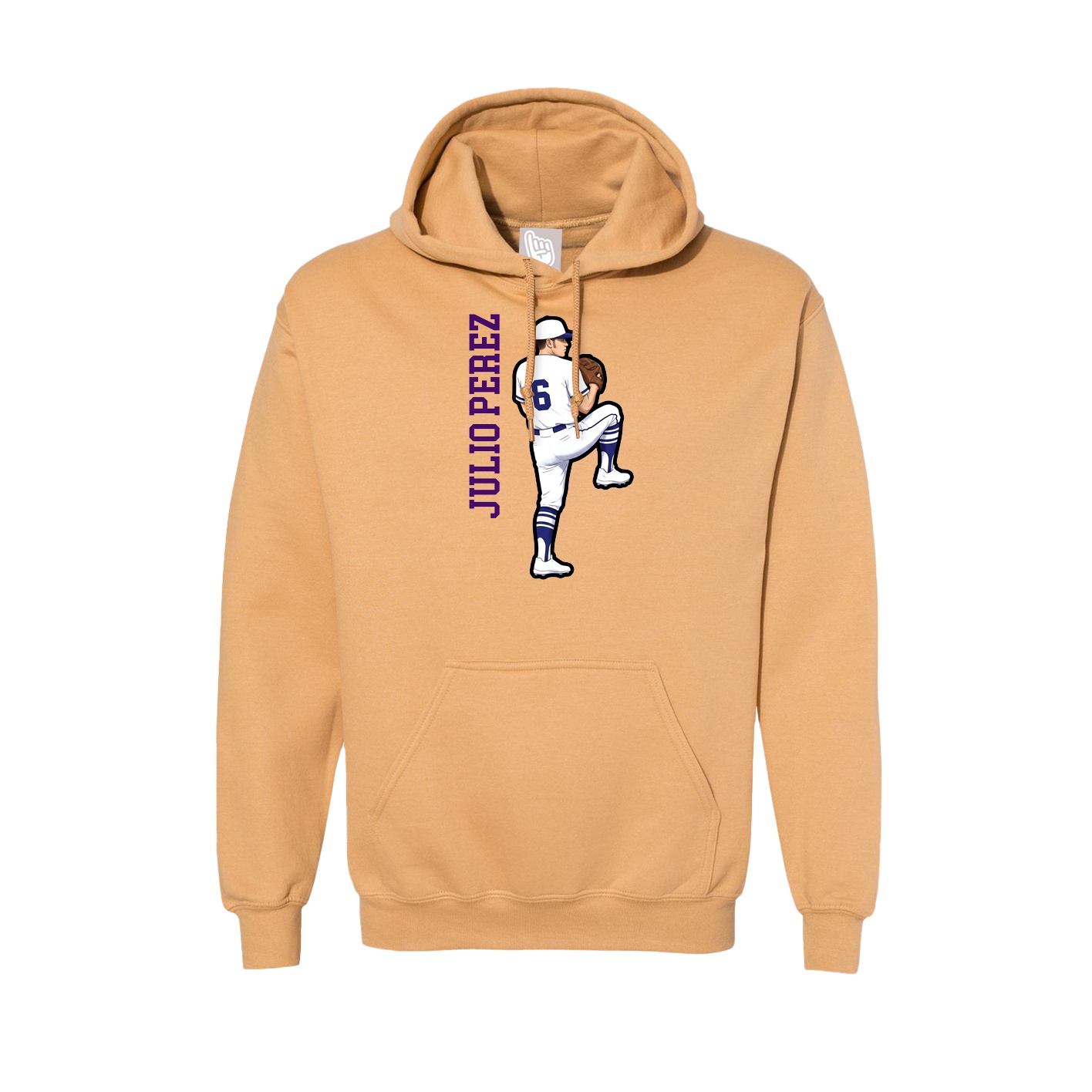 Hoodie — Name Vertical in Vegas Gold