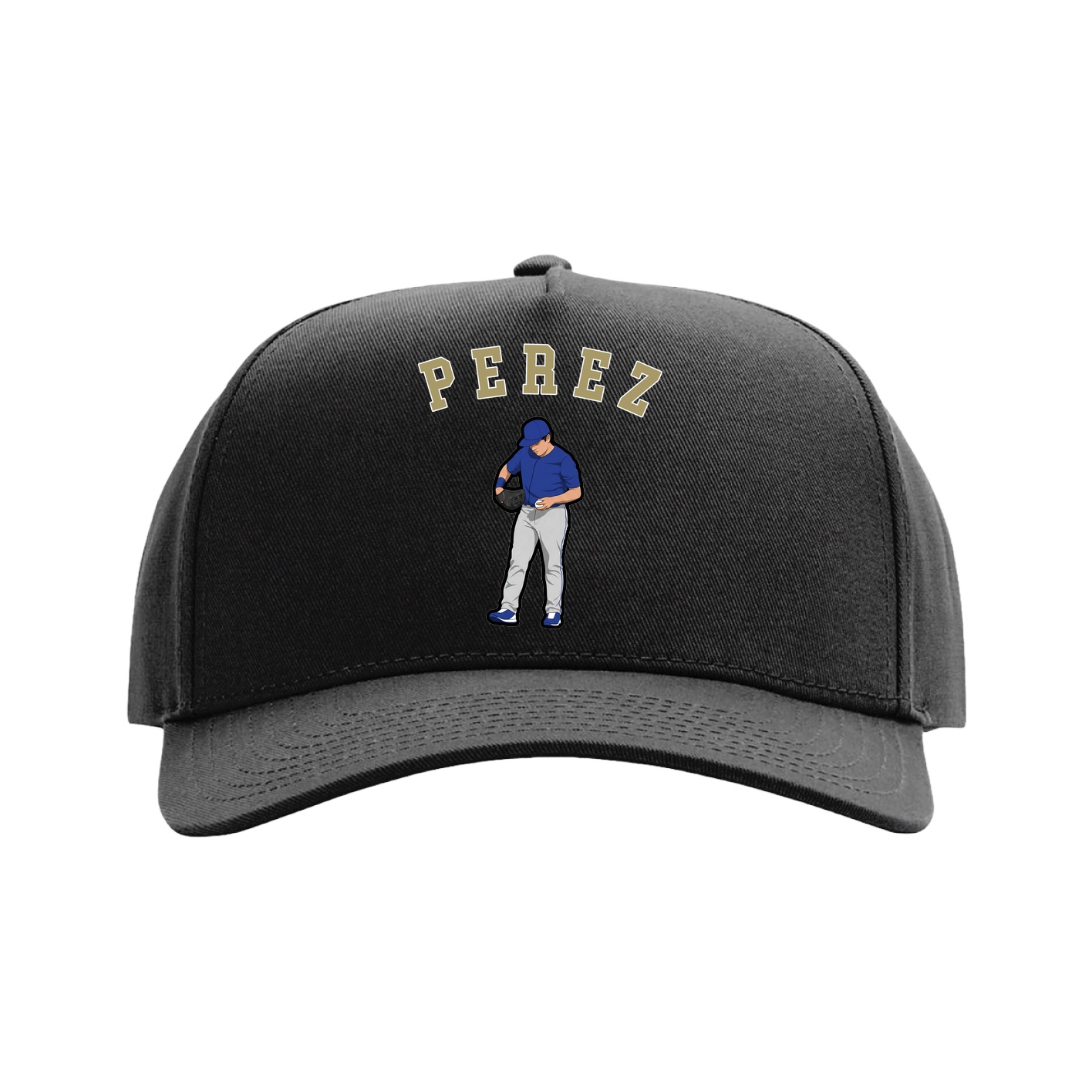 Full Fabric Five-Panel Champ Cap — Shirsey Arch in Black