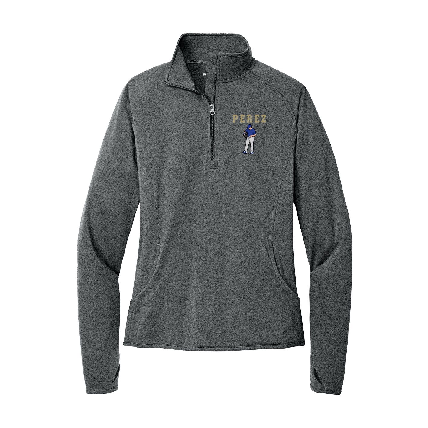 Women's Q-Zip Pullover — Shirsey in Grey