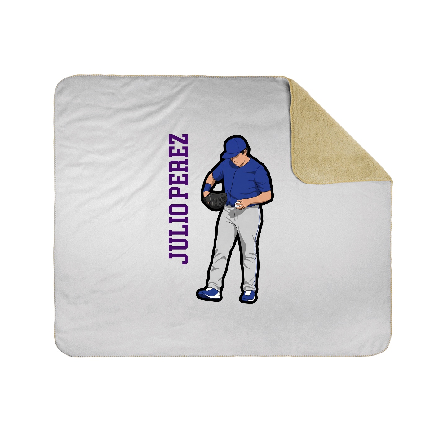 Throw Blanket — Name Vertical in White