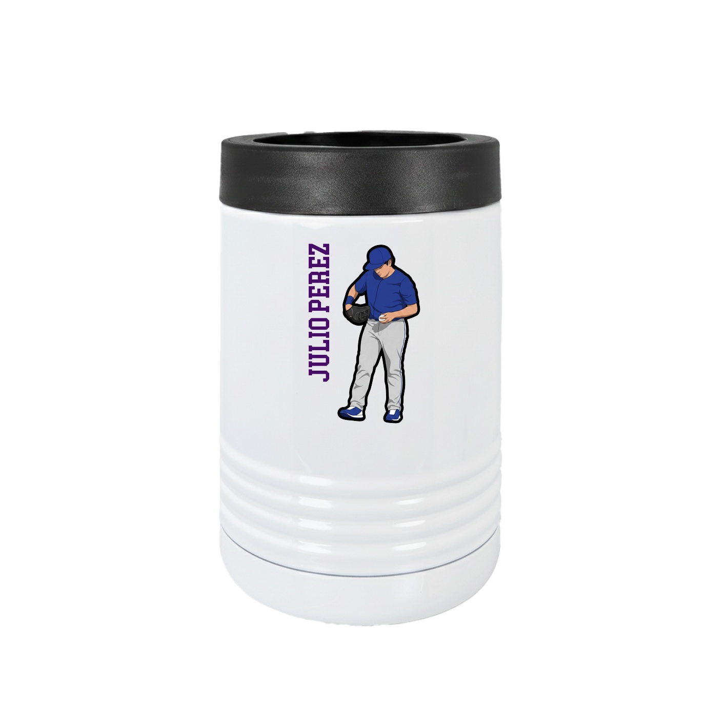 Beverage Holder — Name Vertical in White