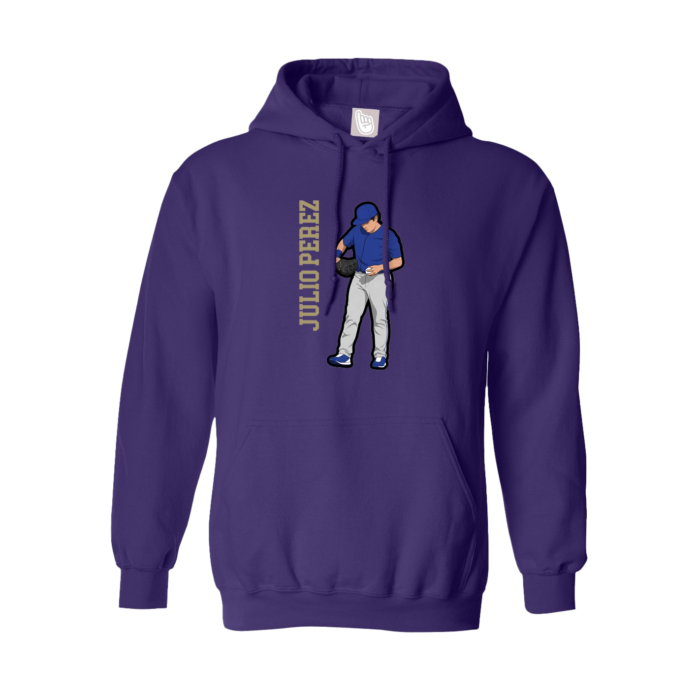 Youth Hoodie — Name Vertical in Purple
