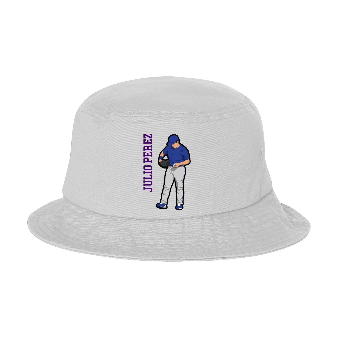 Bucket Cap — Name Vertical in White
