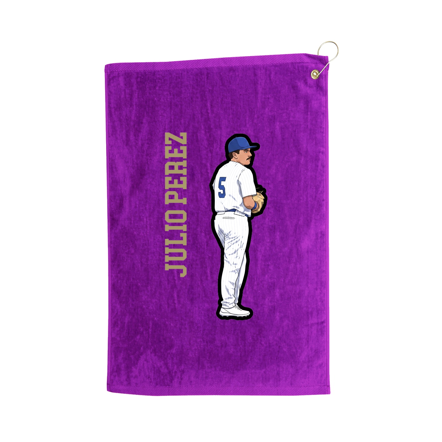 Golf Towel — Name Vertical in Purple
